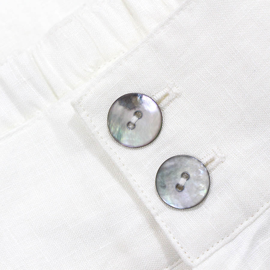 "Nova" Linen Shorts - White