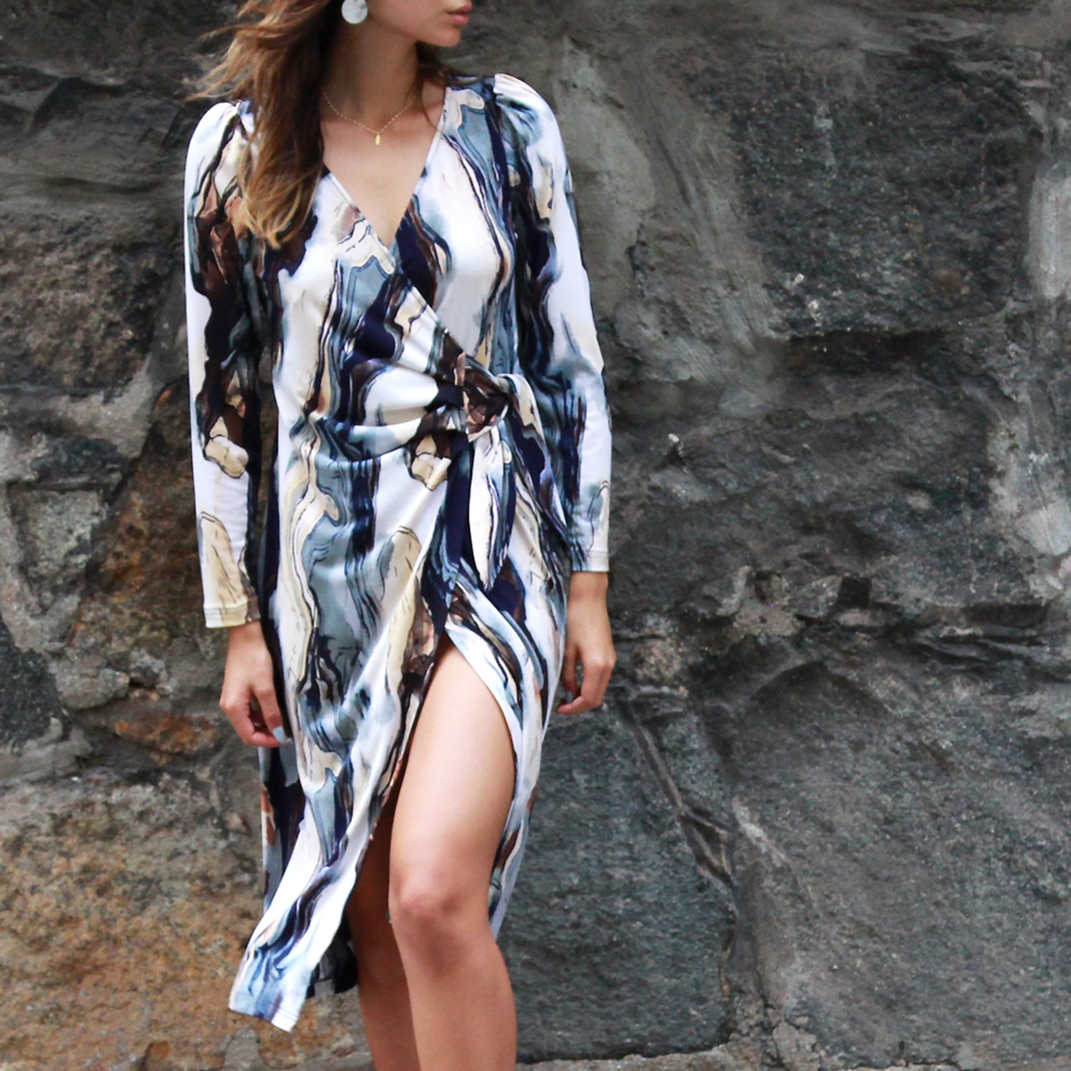 Stylish Ocean Side Wrap Dress by Gosia Orlowska