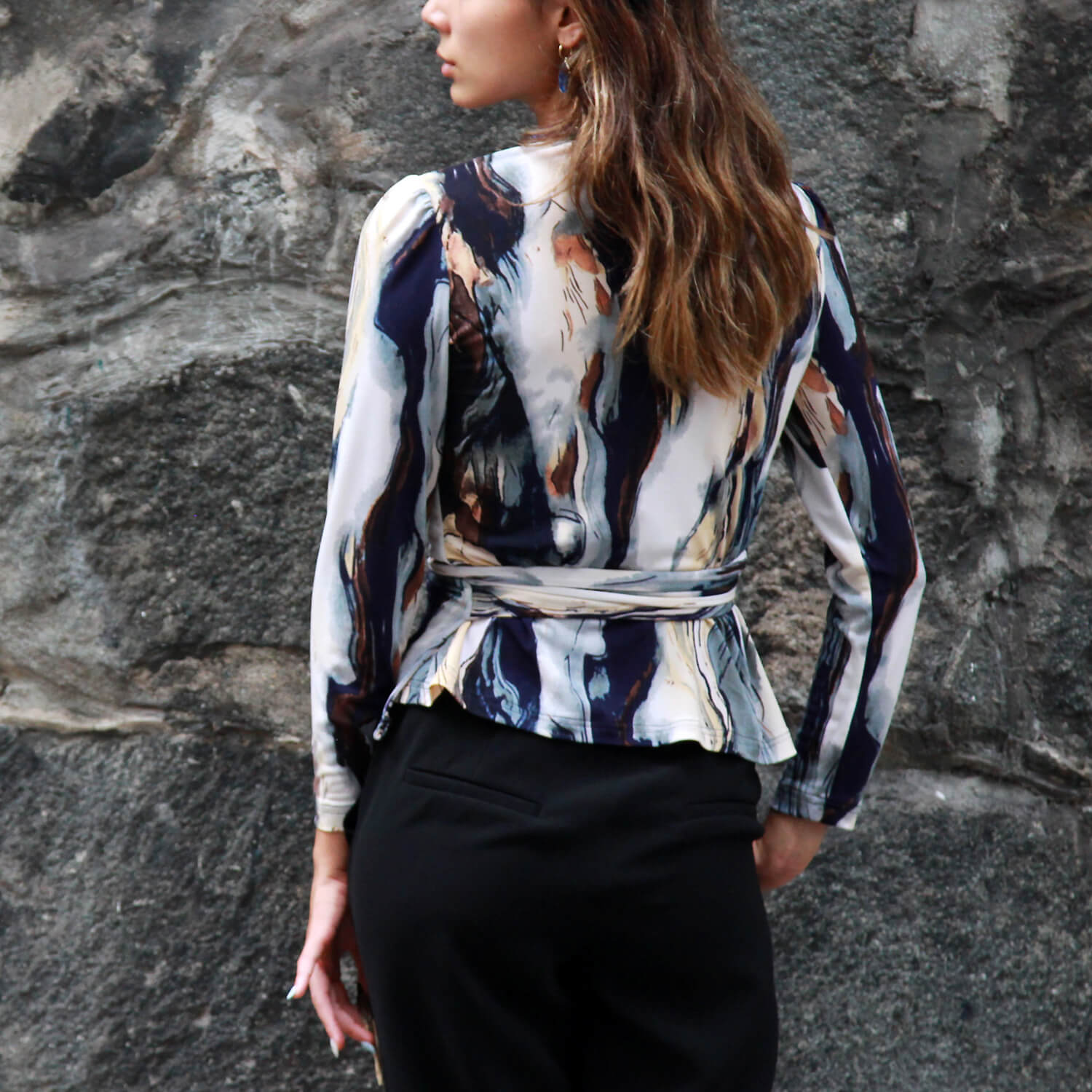 Shop the Ocean Stretchy Wrap Blouse Online Today