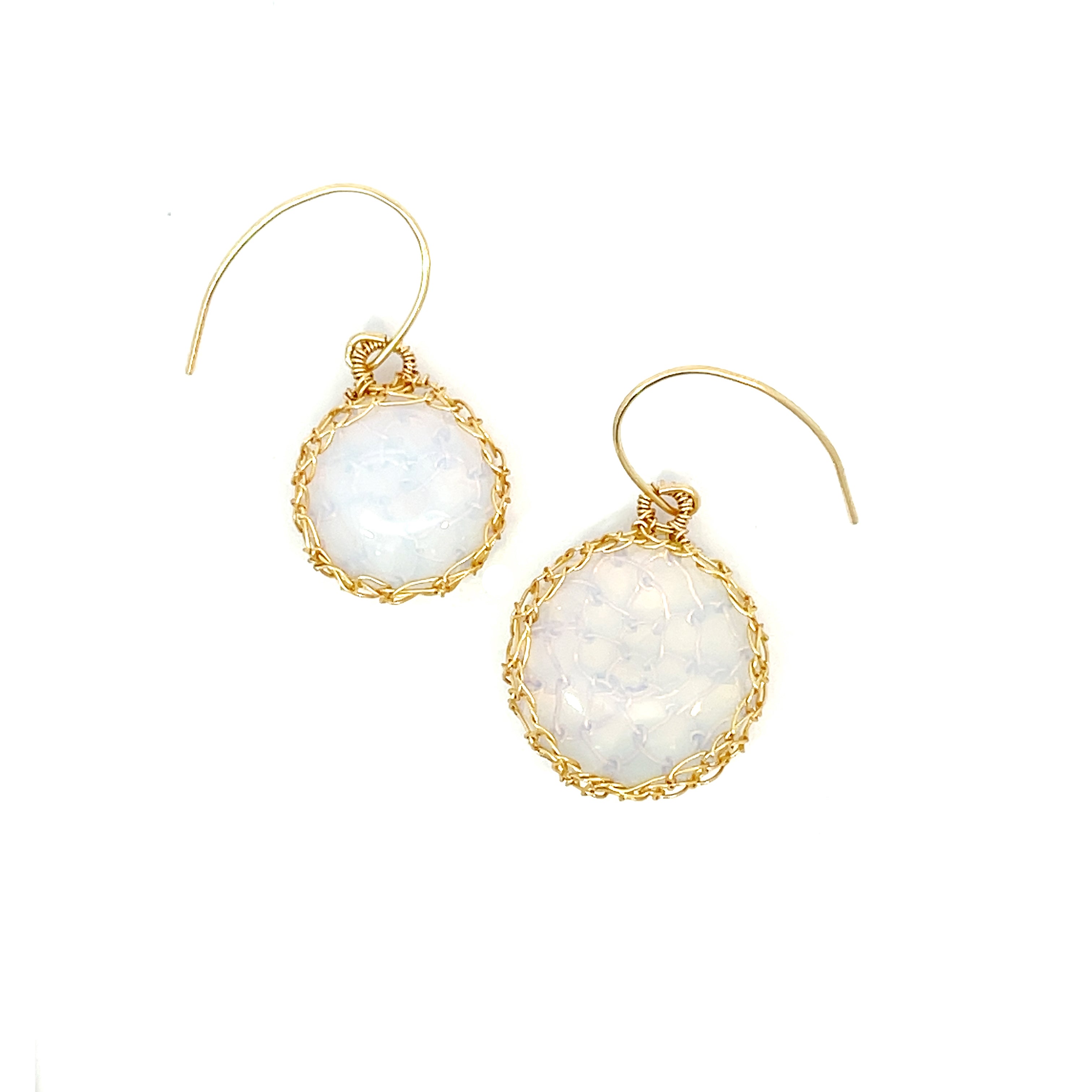 "Nati" Opal Net Round Earrings