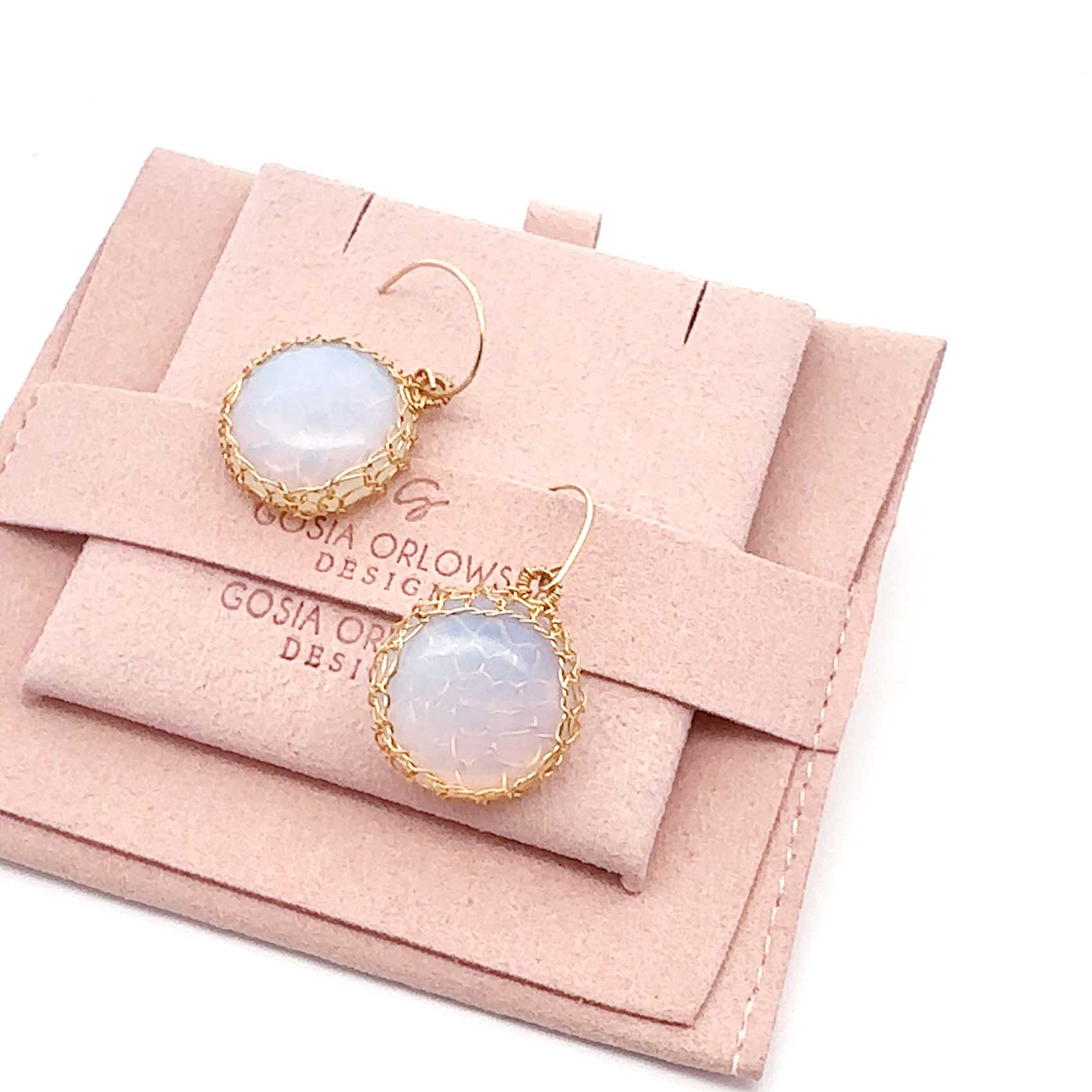 "Nati" Opal Round Net Earrings