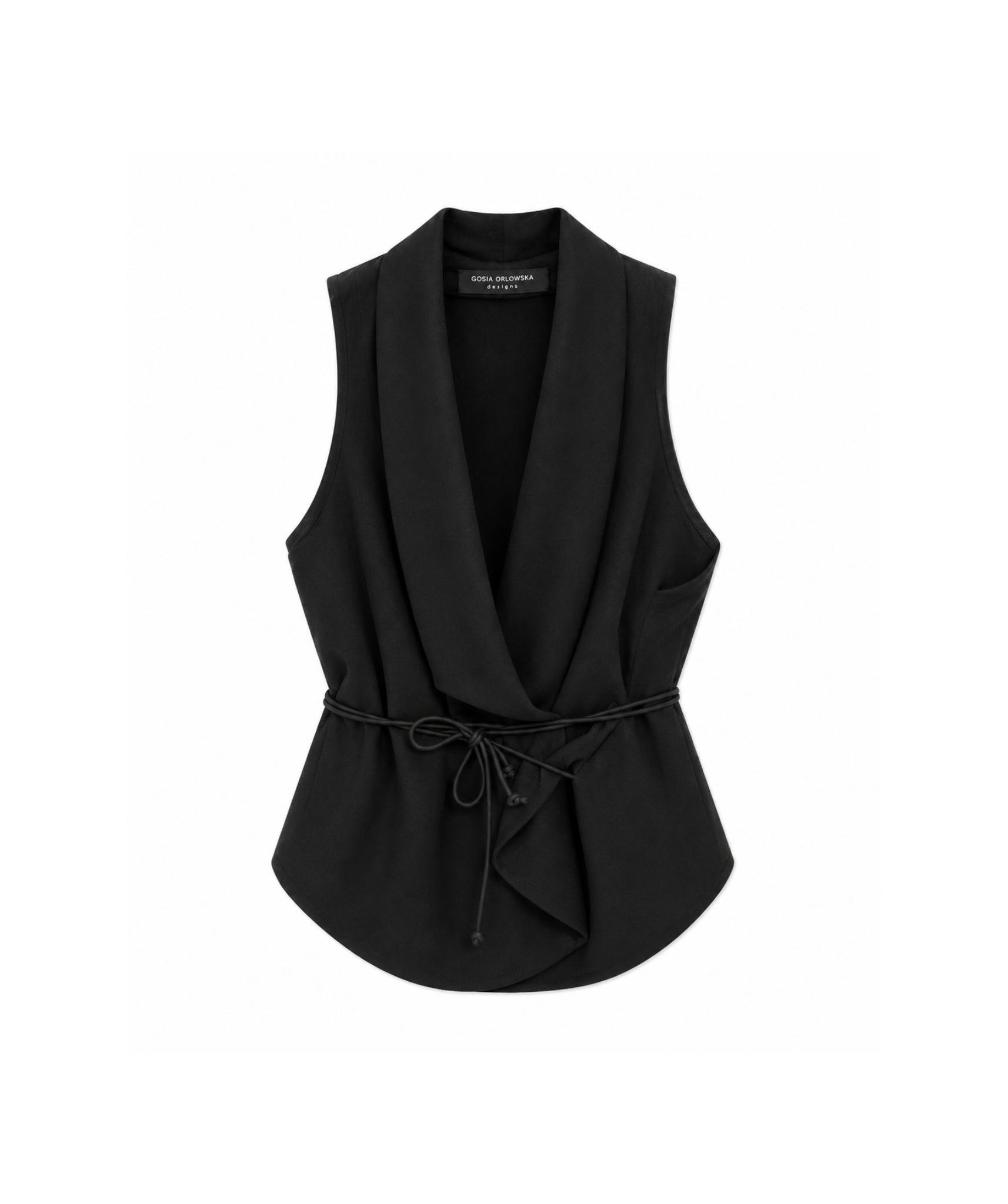"LAUREN" BLACK WRAP STYLE TOP