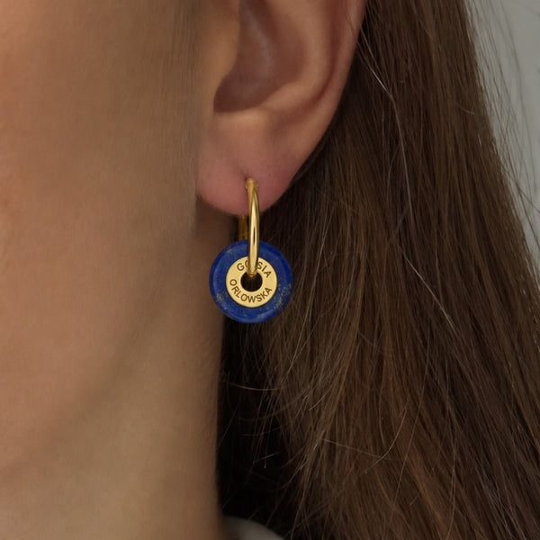 “Ciambella” 1.5cm Lapis Lazuli Single Stone Earrings