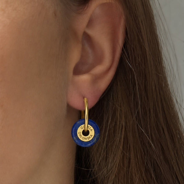 “Ciambella” 1.5cm Lapis Lazuli Single Stone Earrings