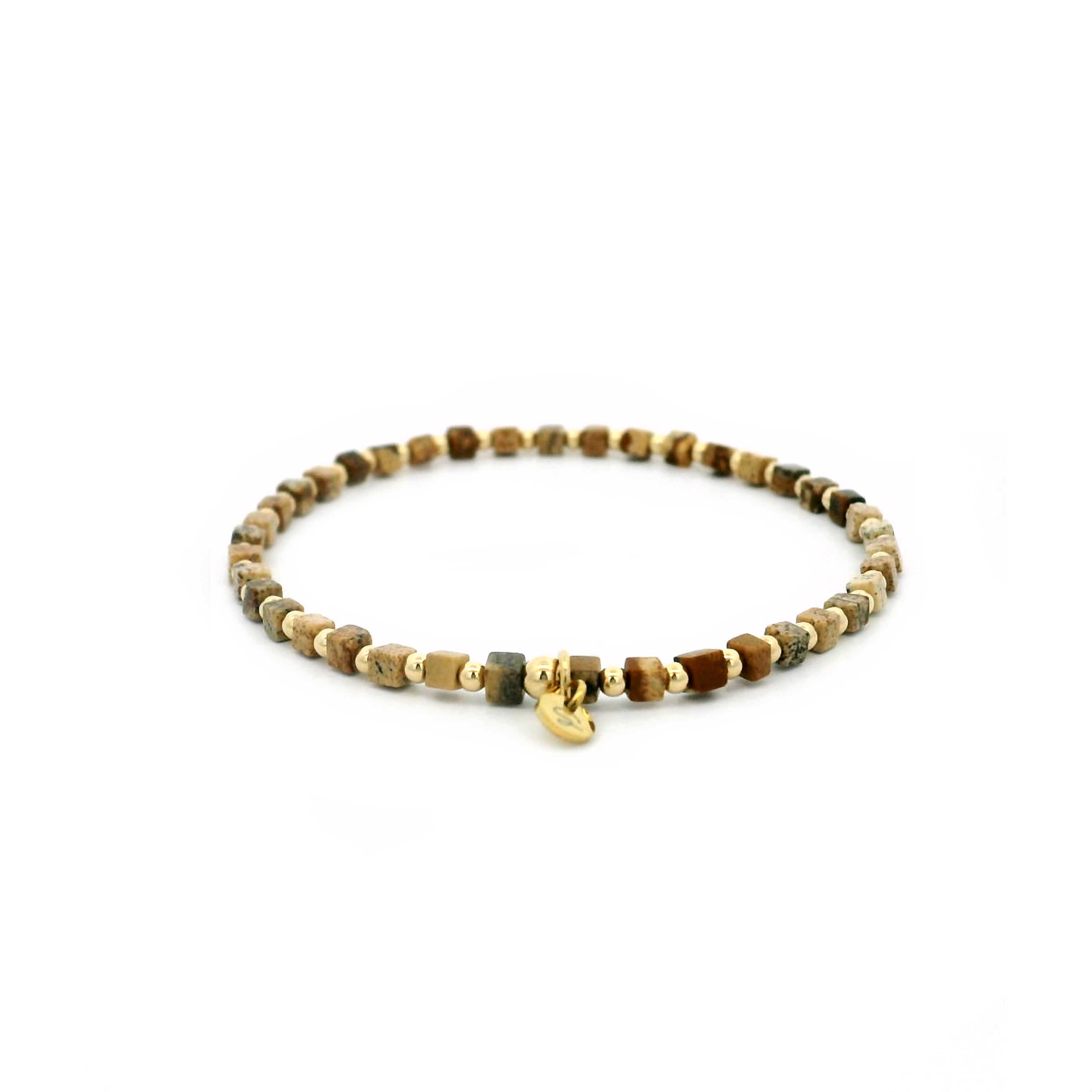 “Canyon” Squared Beads Picture Jasper Bracelet