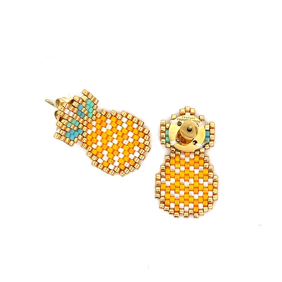 "Pineapple" beaded mini earrings
