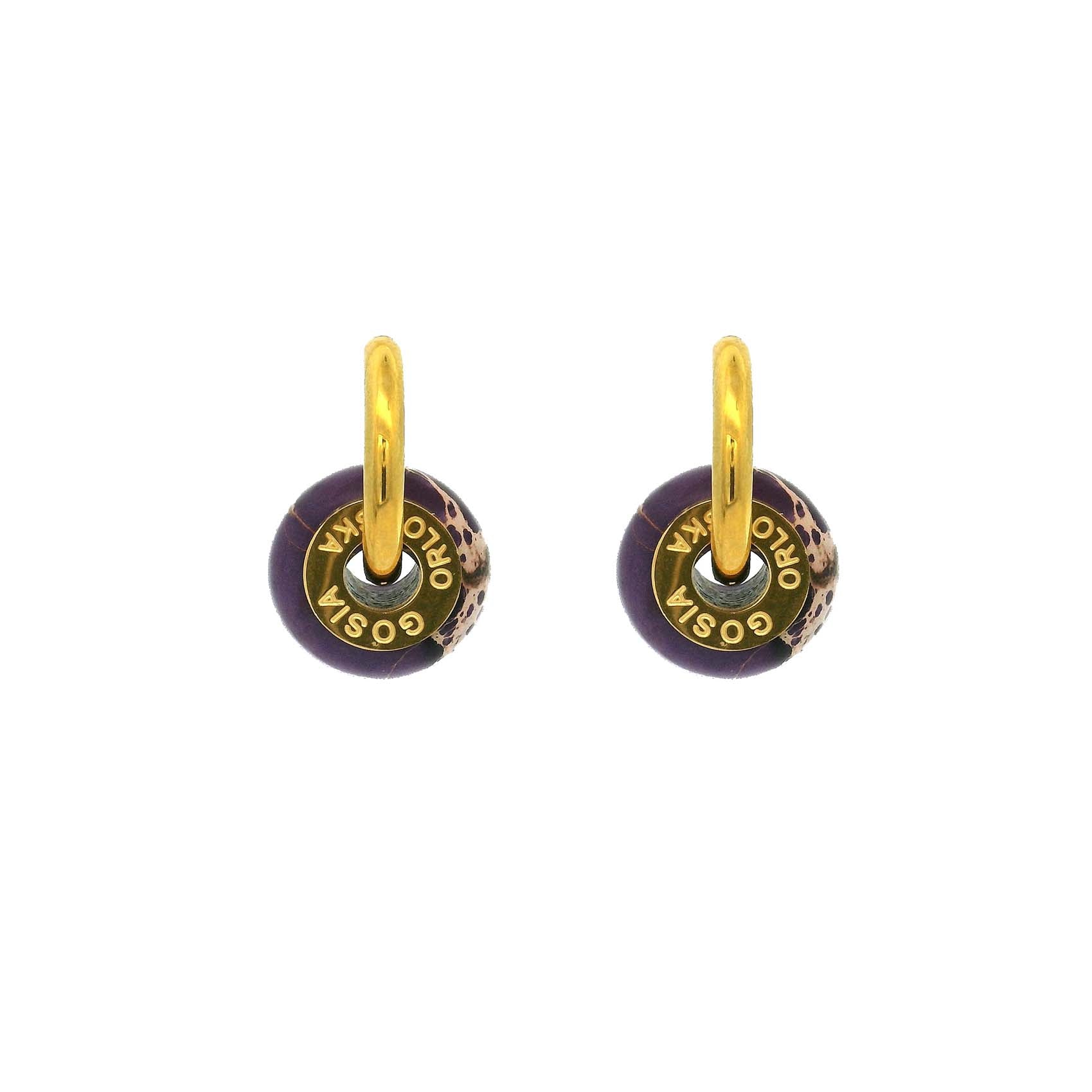 "CIAMBELLA MINI" 1.5CM Purple Jasper Earrings
