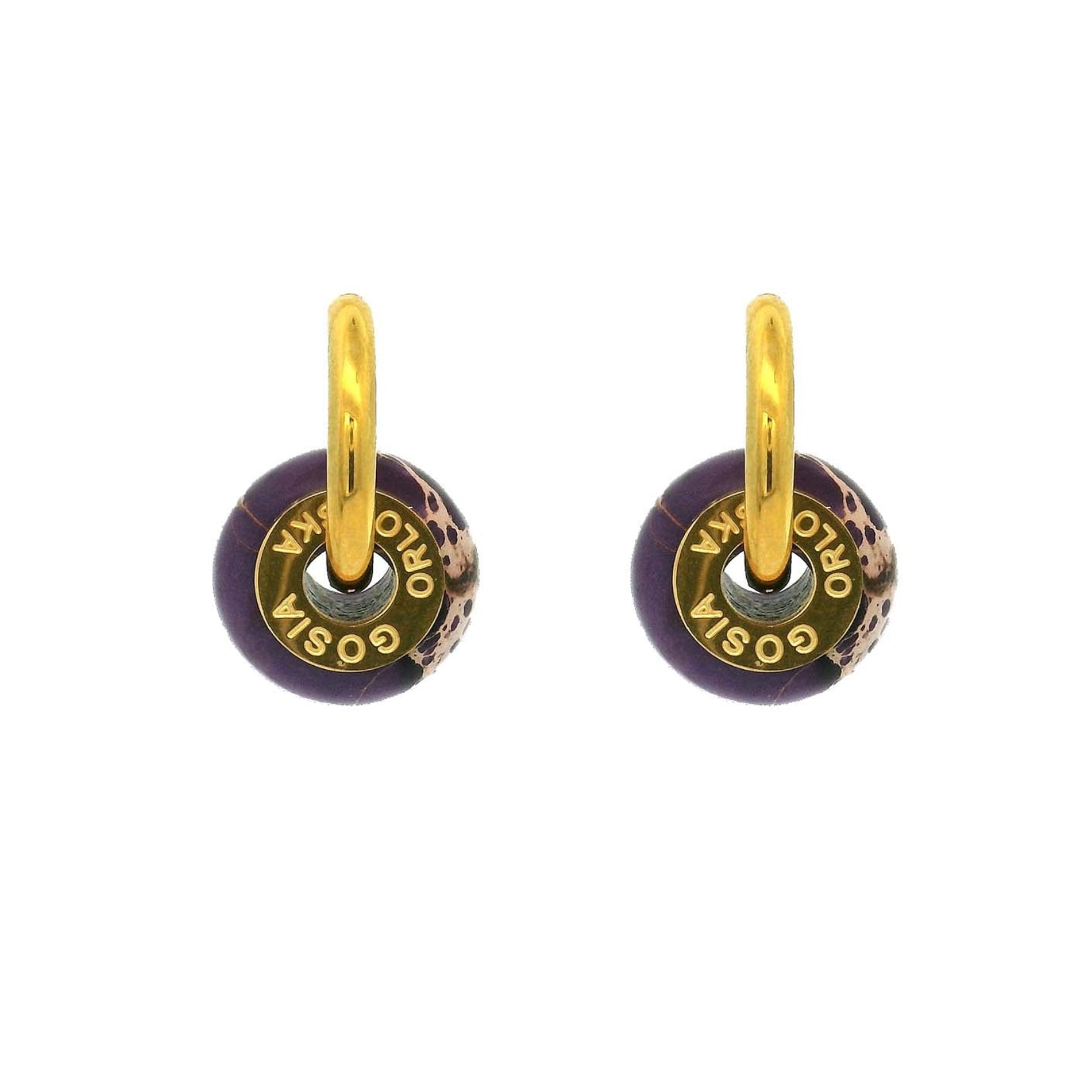 "CIAMBELLA MINI" 1.5CM Purple Jasper Earrings
