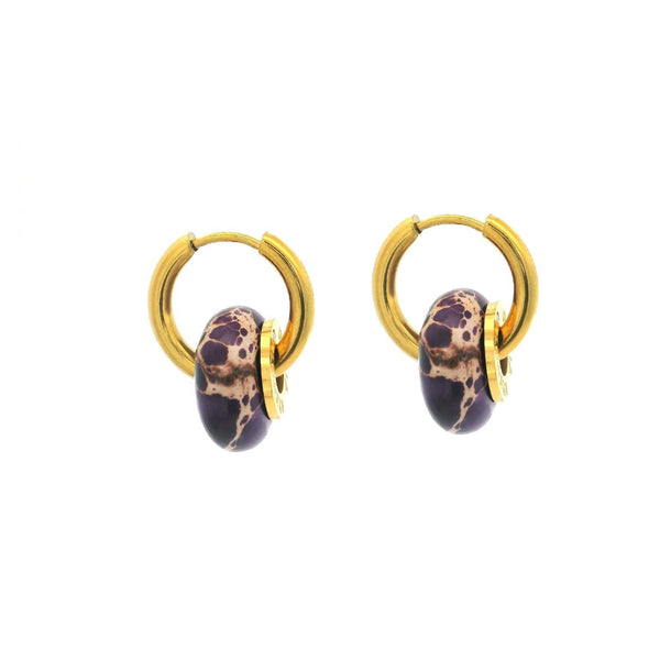 "CIAMBELLA MINI" 1.5CM Purple Jasper Earrings