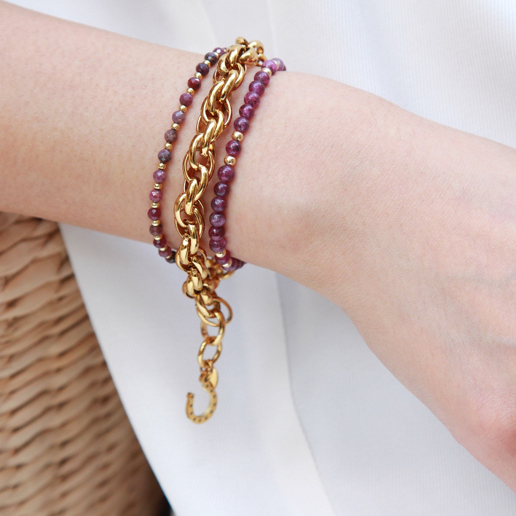 Elegant RITA Ruby Bracelet by Gosia Orlowska