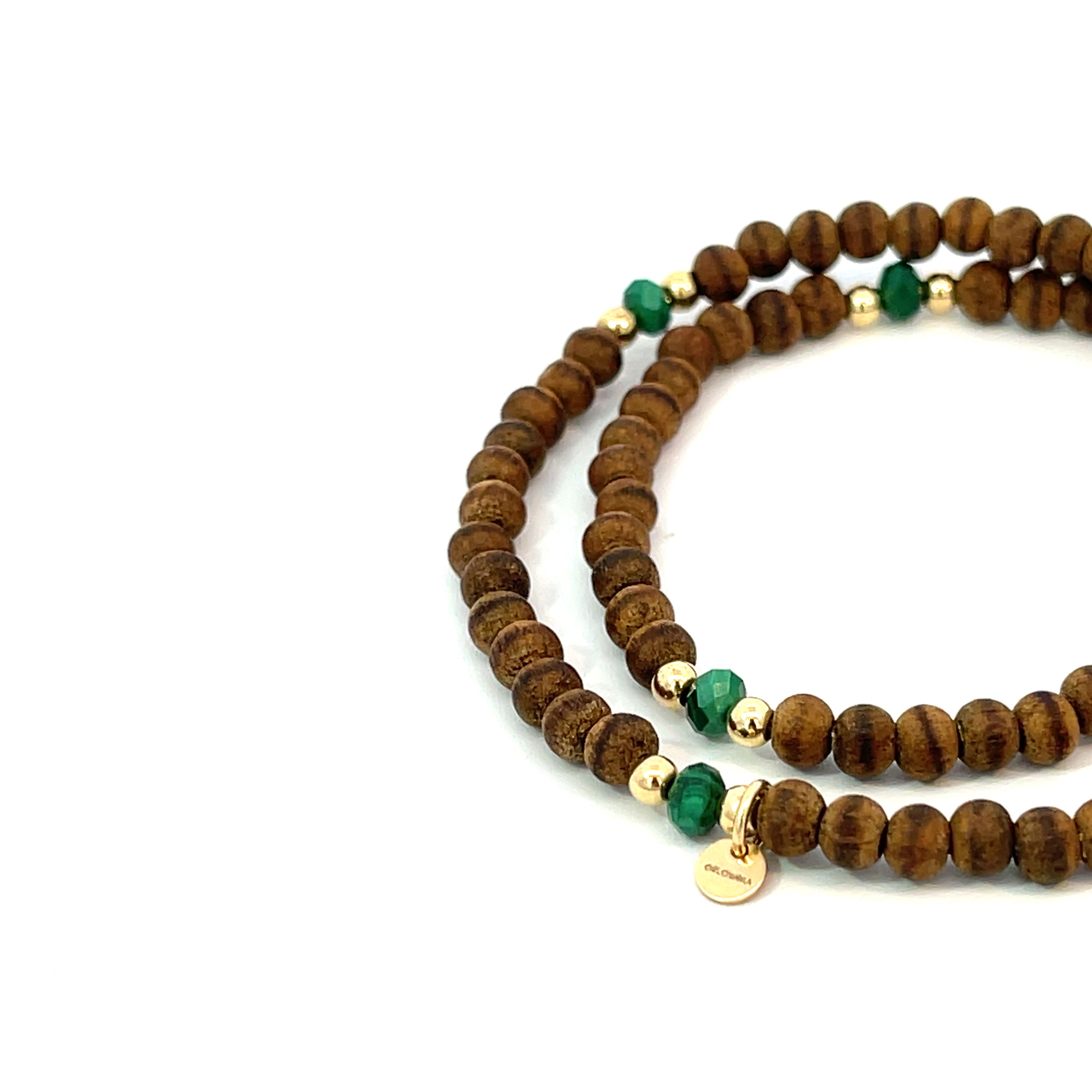 SANA Sandalwood & Malachite Bracelet: Gosia Orlowska Designs