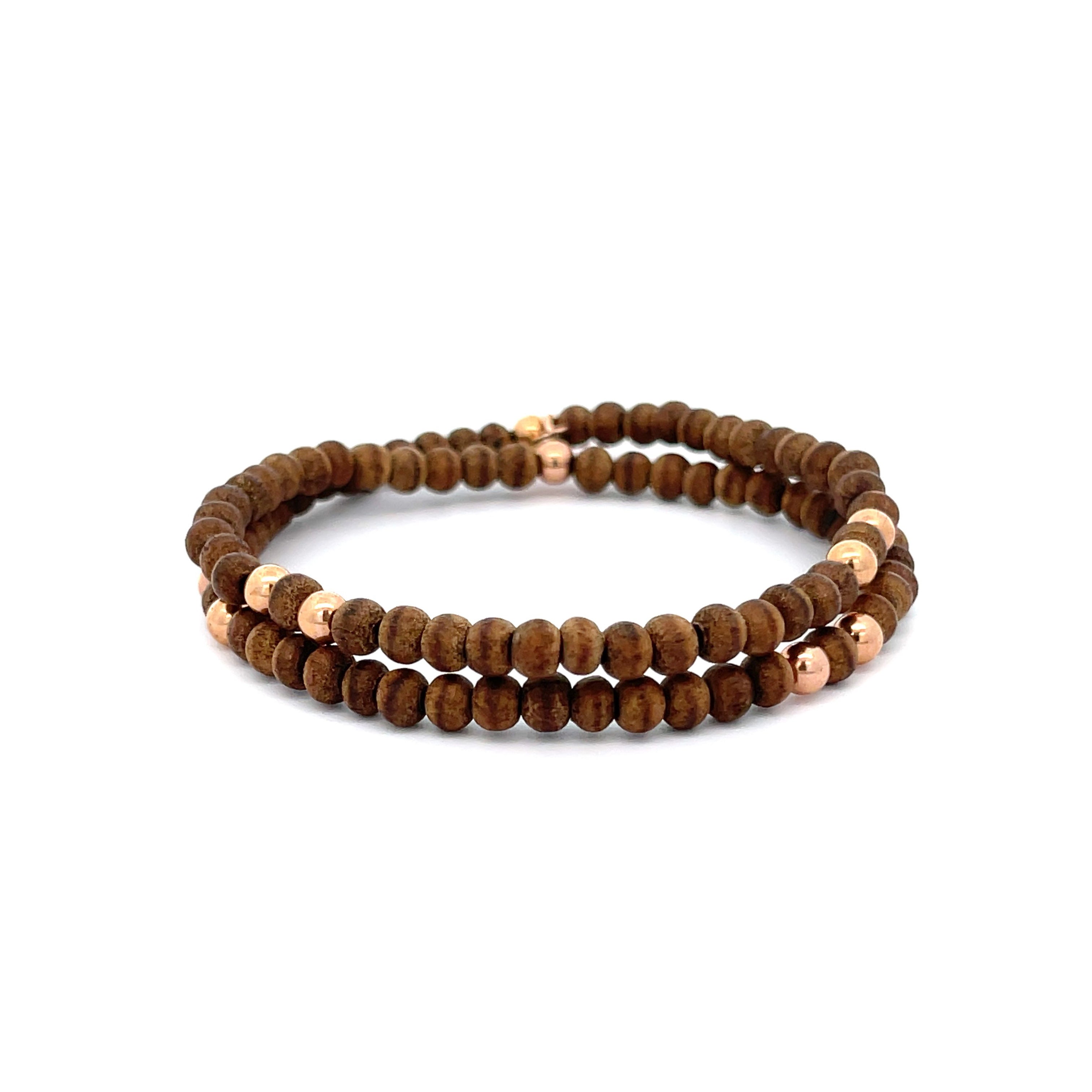 Explore the Elegance: SANDY Sandalwood and Rose Gold Bracelet