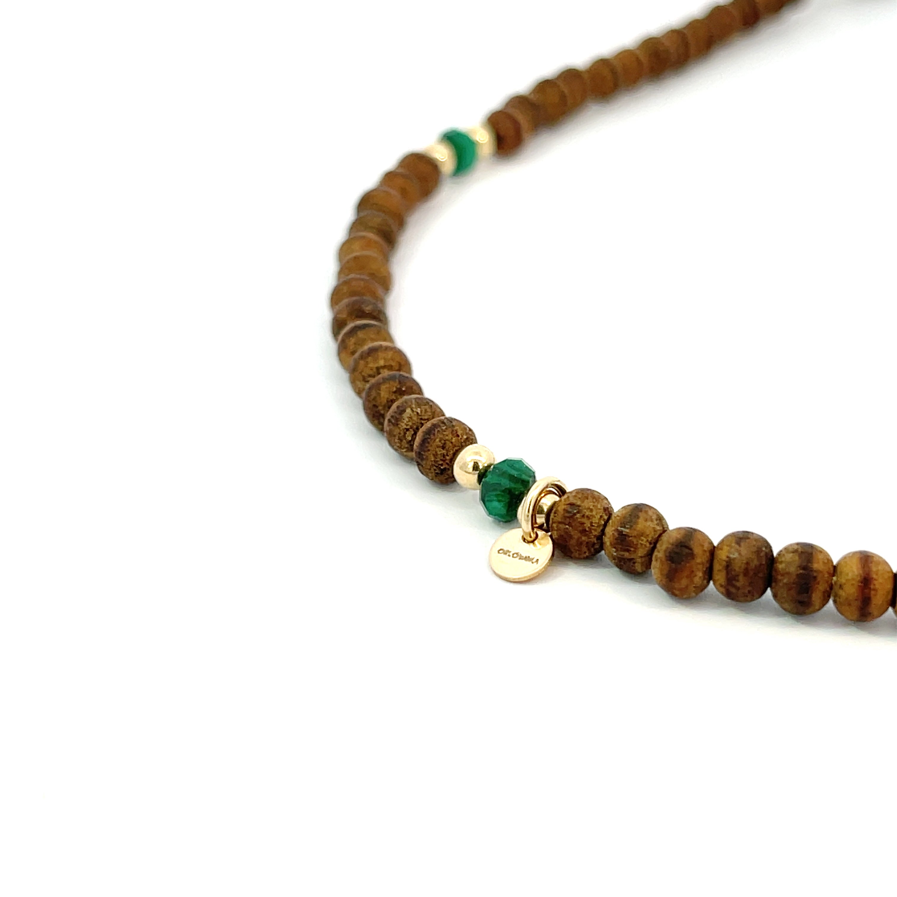 SANA Bracelet - Handcrafted Sandalwood & Malachite by Gosia Orlowska