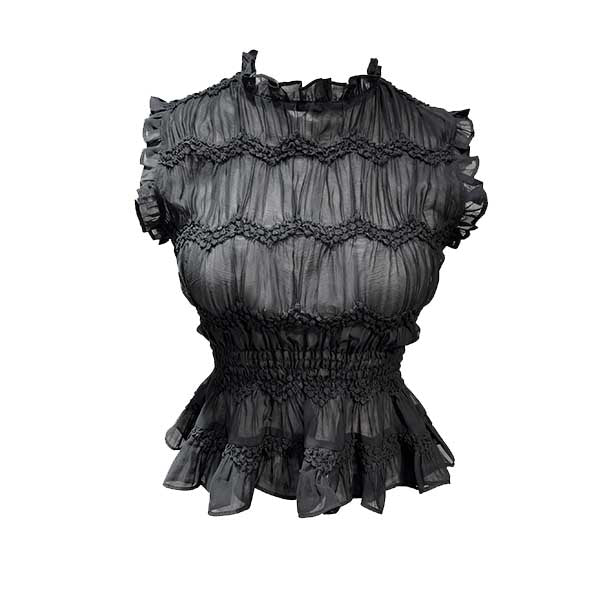"Onyx black" Sheer Blouse