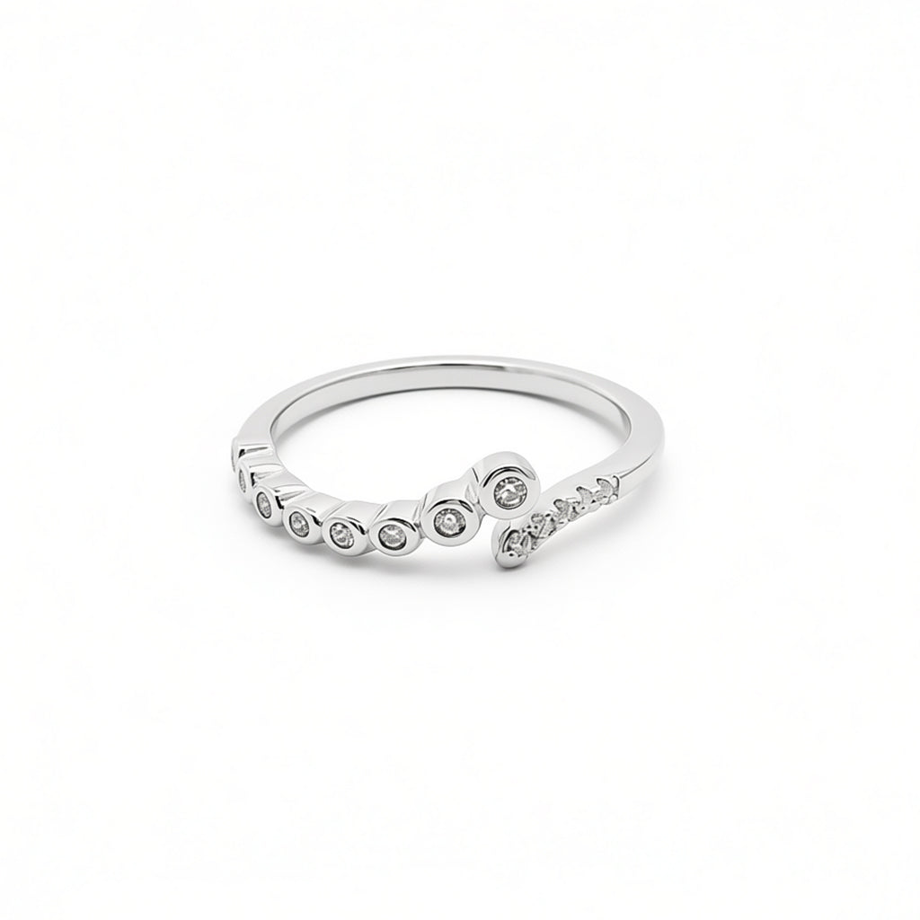 “Joyce” 925 sterling SILVER Snake Tail Zirconia Ring / Silver