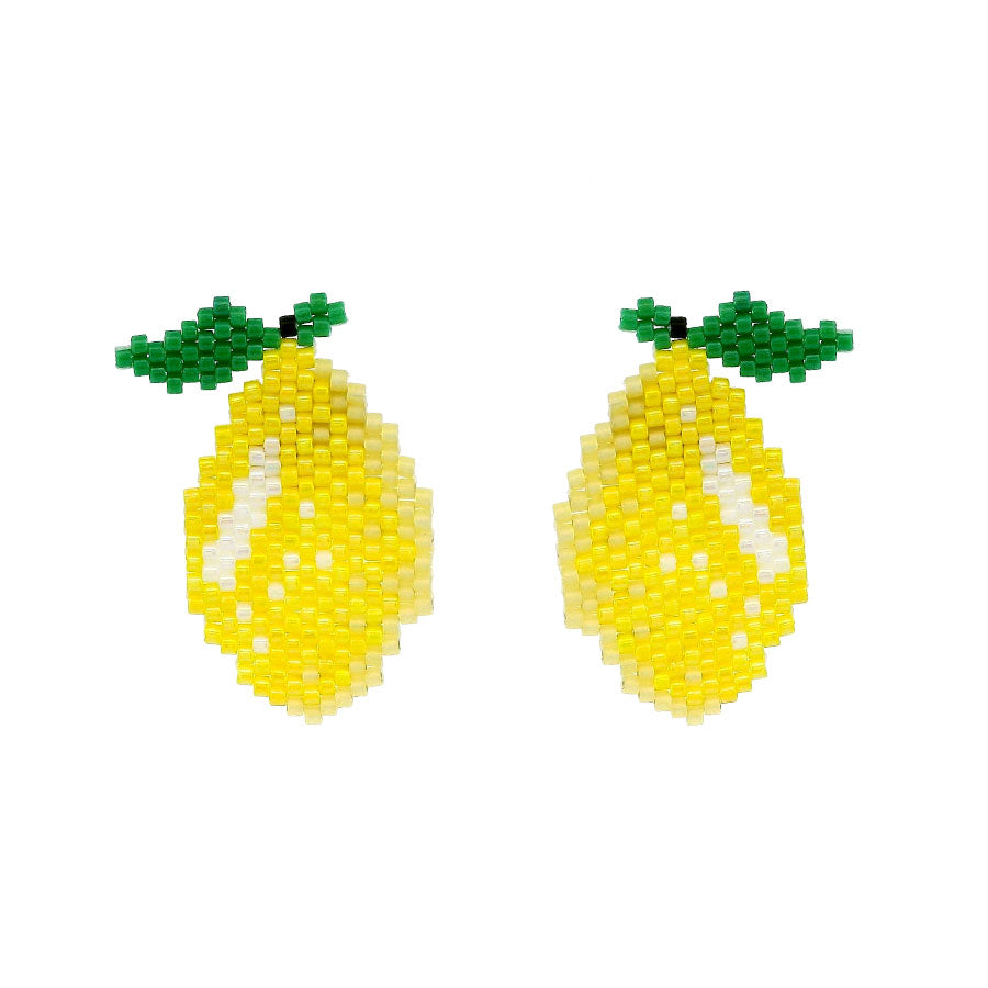 "Lemon" Beaded Mini Earrings