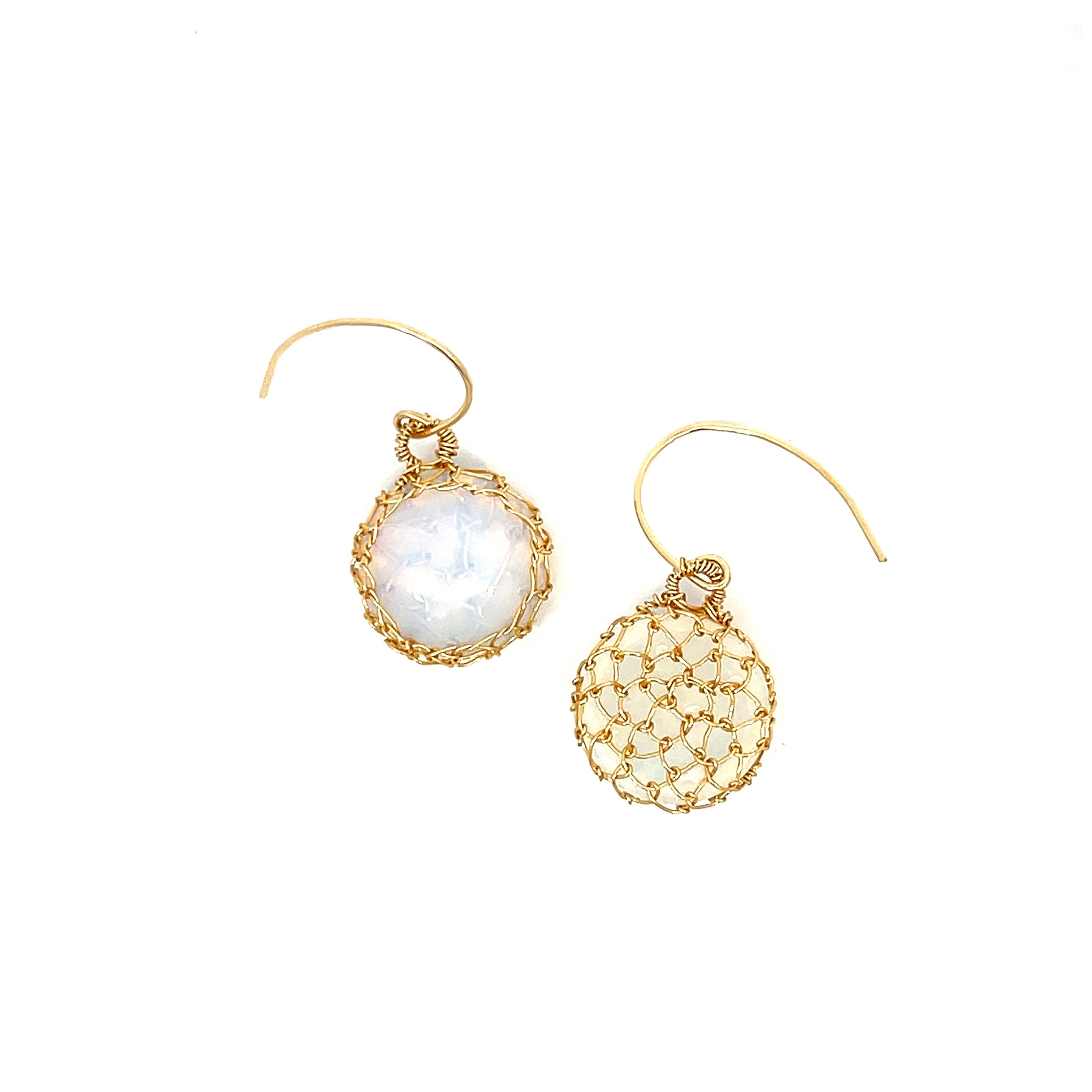 "Nati" Opal Net Round Earrings