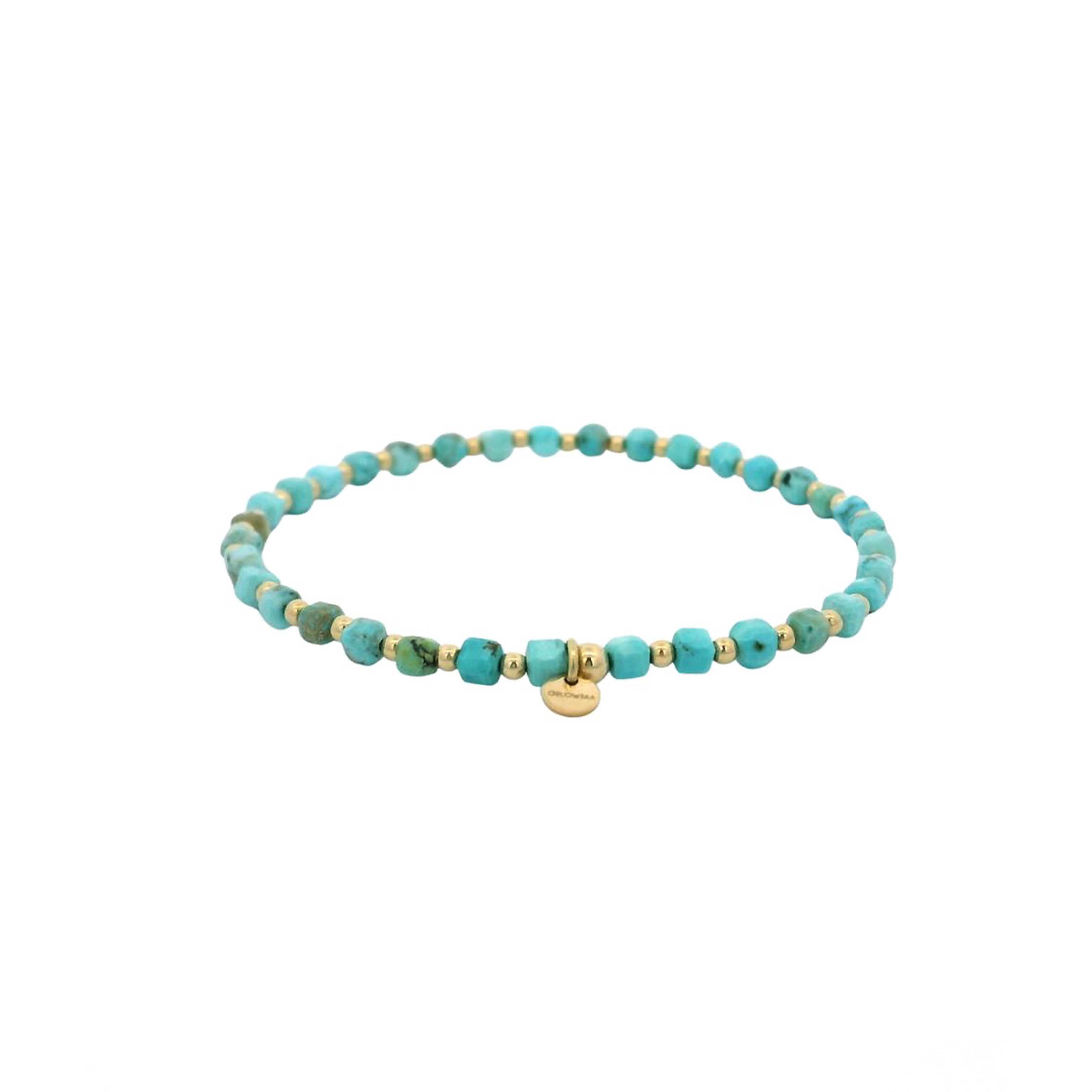 “Jaeda” Squared Beads Turquoise Bracelet