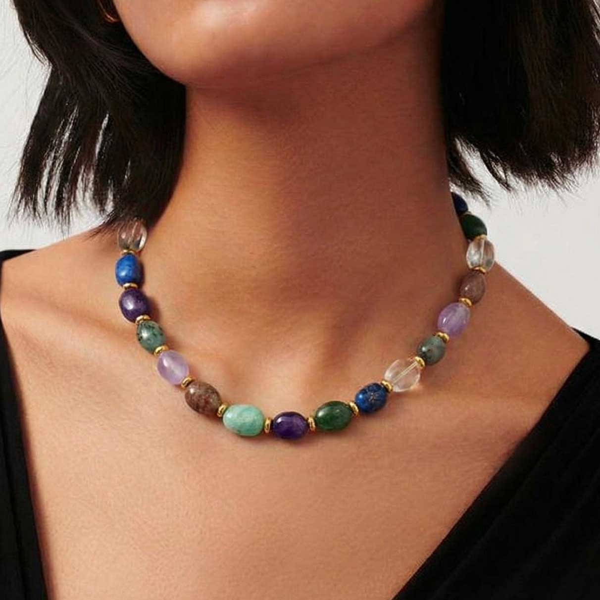 "Sweet Candy " Mix Stones Necklace