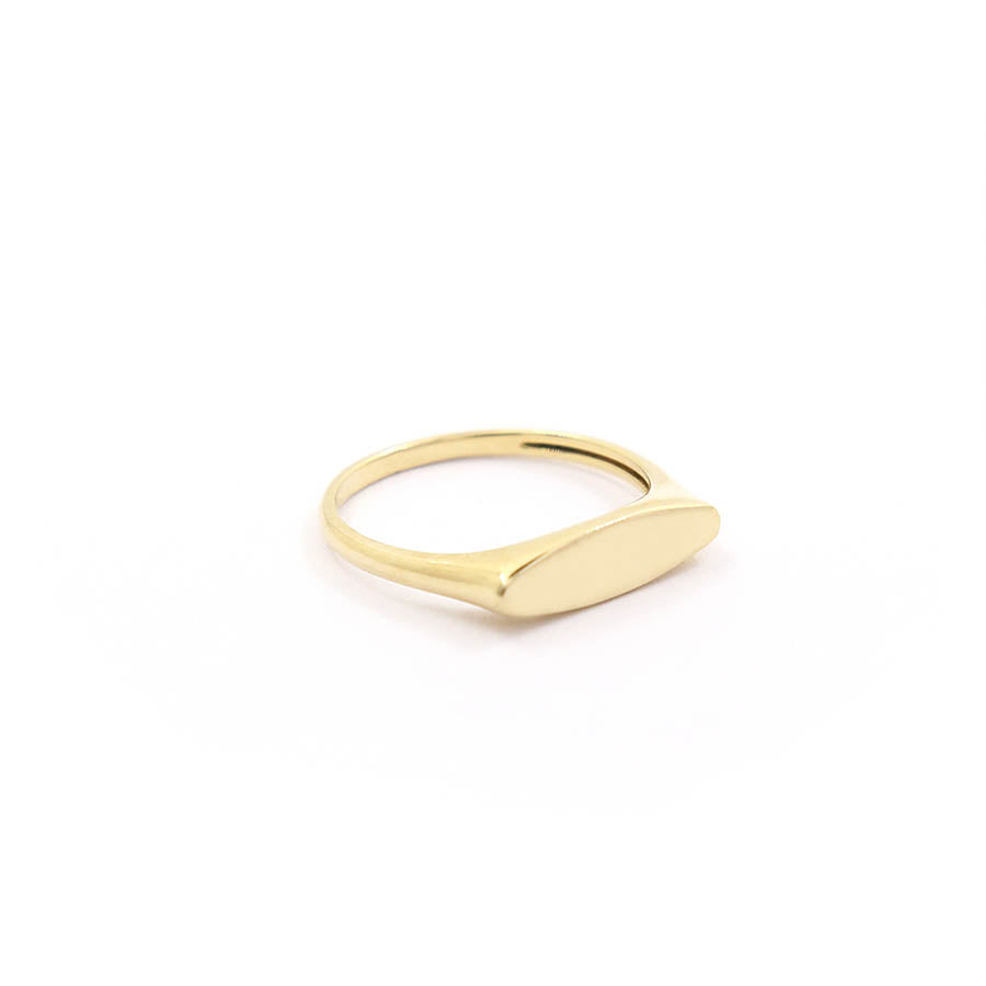 9K GOLD SYDNEY LONG OVAL SIGNET RING