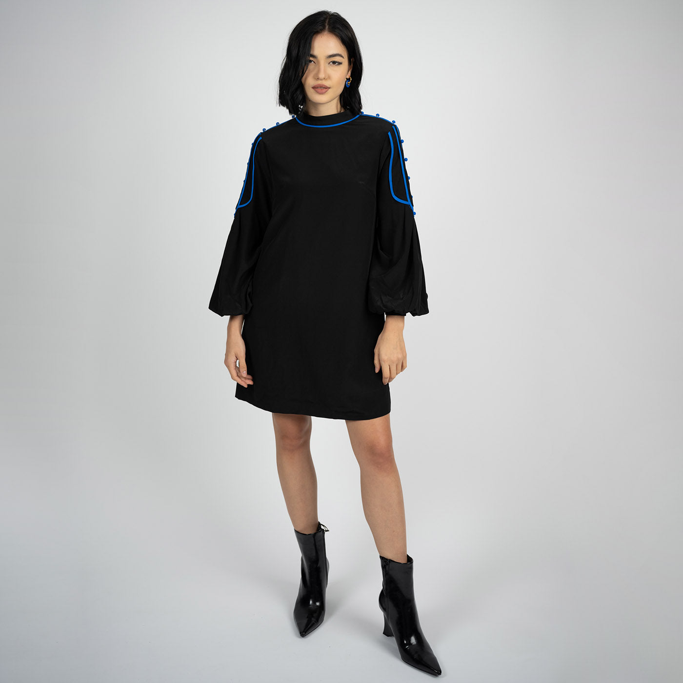 Elegant Black Silk Mini Dress by Gosia Orlowska