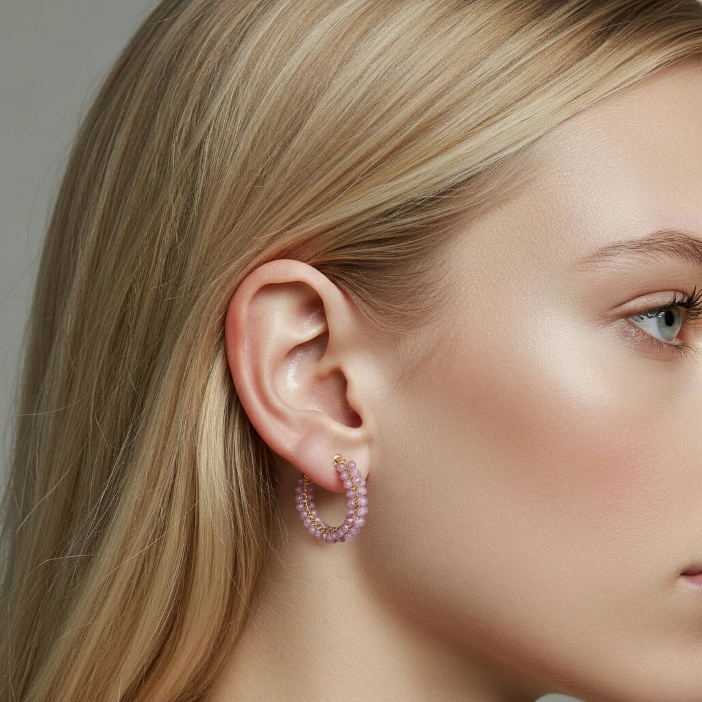 “KOHAKUTOU” Crystal C-HOOPS (3CM)