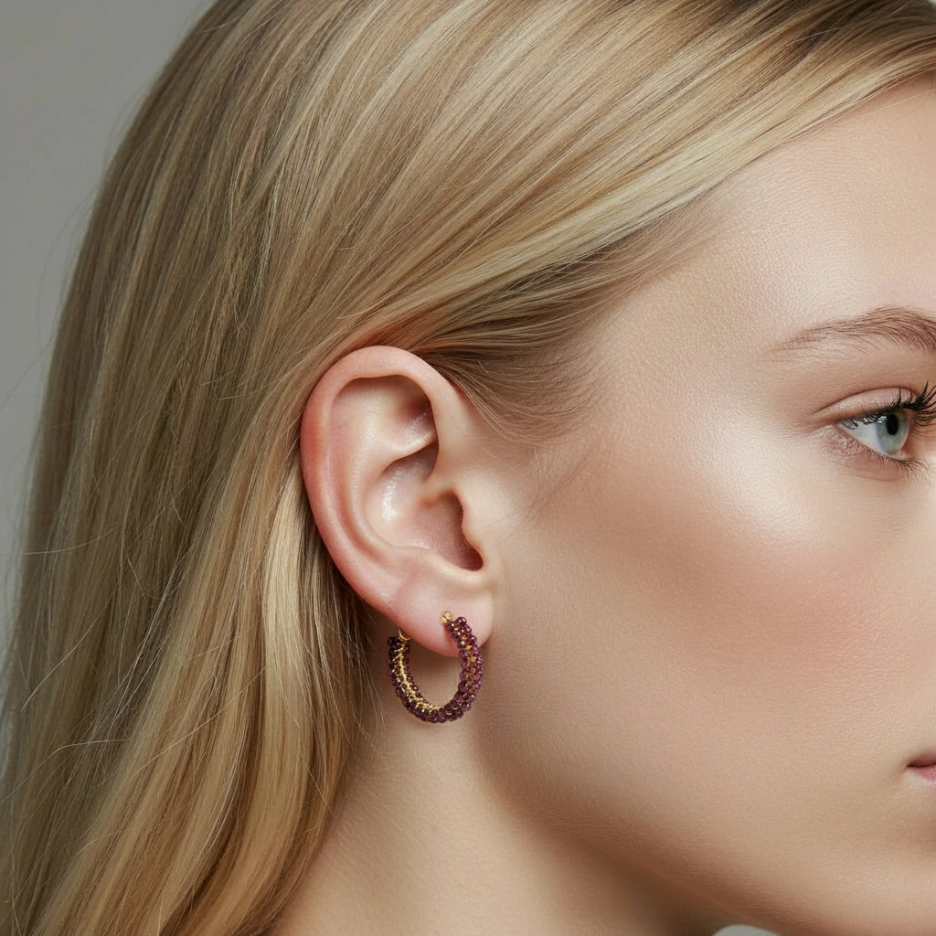 “KOHAKUTOU” Crystal C-HOOPS (2CM)