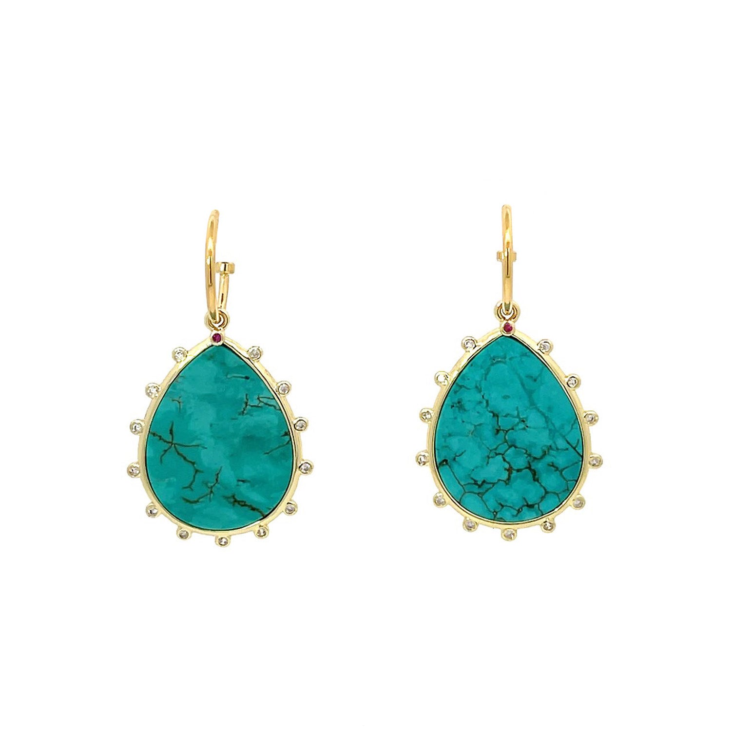 Stylish Turquoise Drop Earrings by Gosia Orlowska