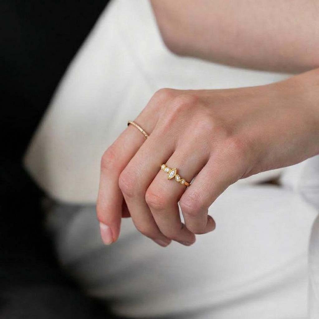 “Starlight” Twinkling Zirconia Gold Vermeil Ring