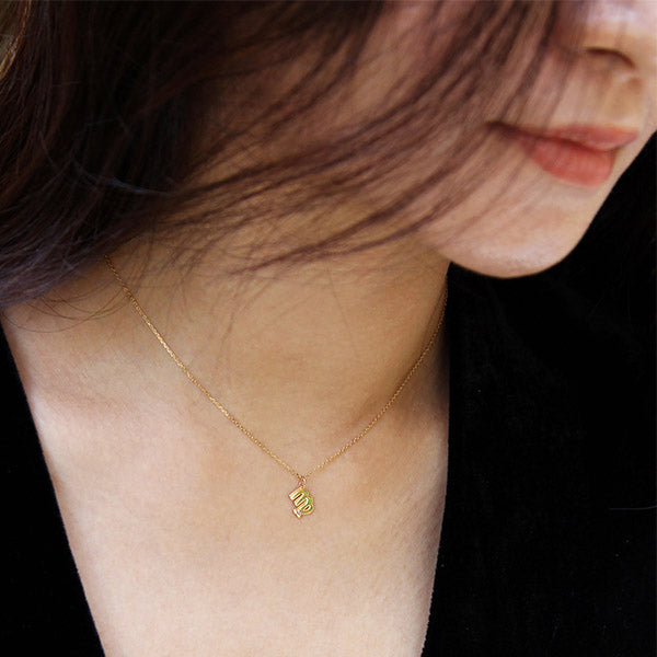 9K GOLD ZODIAC GOLD DIAMOND NECKLACE / VIRGO