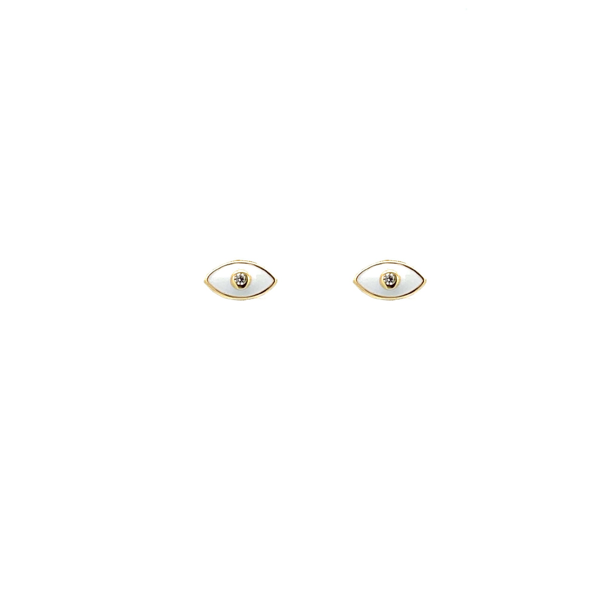 FAE Enamel Silver Evil Eye Ear Studs | Gosia Orlowska