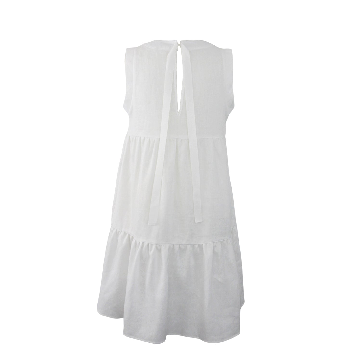 Elegant White Linen Dress by Gosia Orlowska