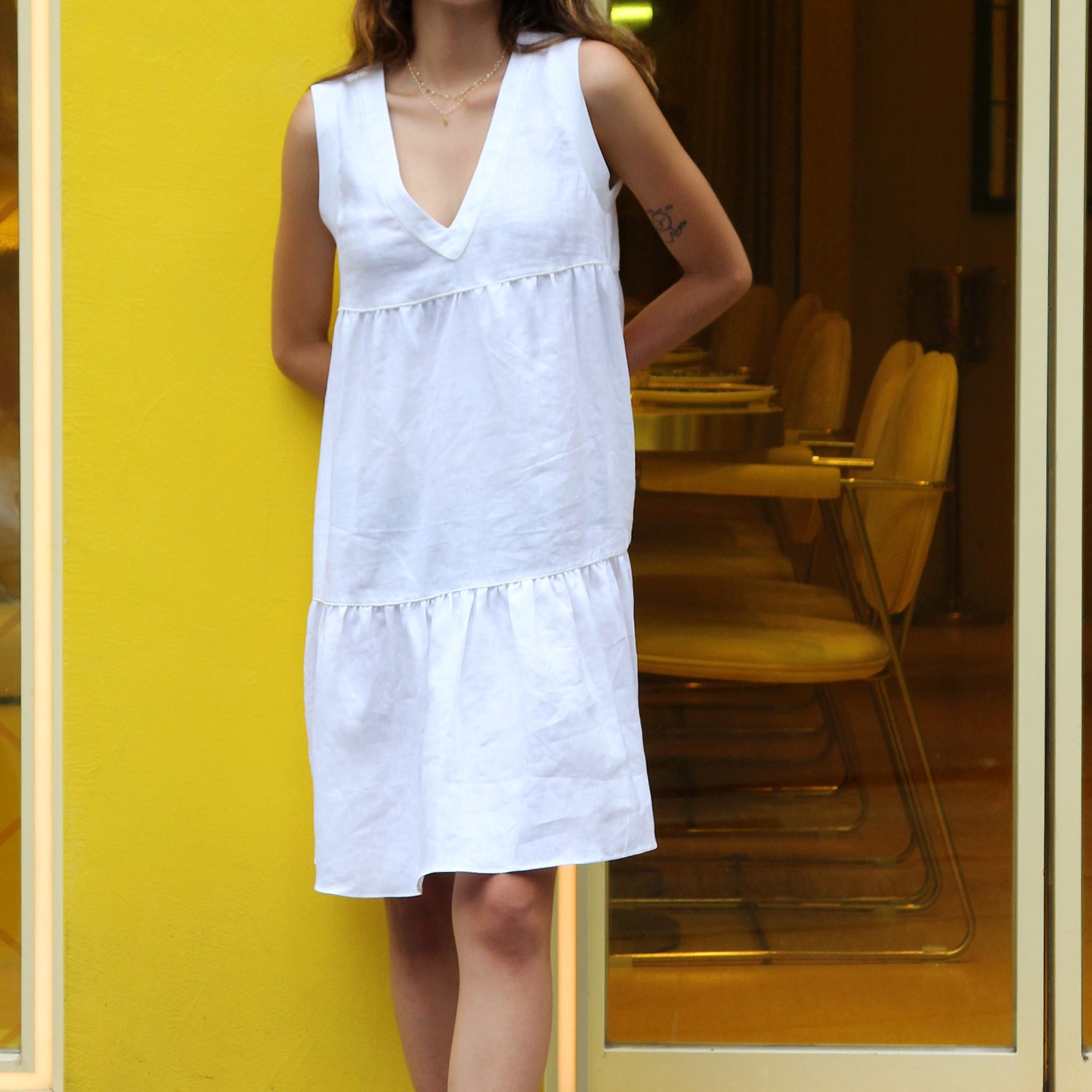 White Linen Dress - Gosia Orlowska's Valencia Chic