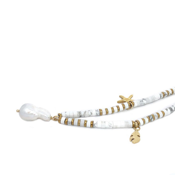 “Ocean Breeze” White Howlite Necklace