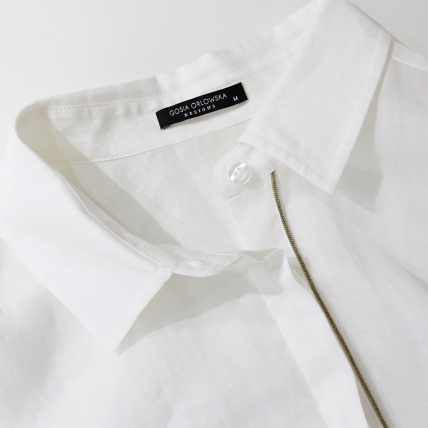 Shop Gosia Orlowska's JODIE Linenshirt - White