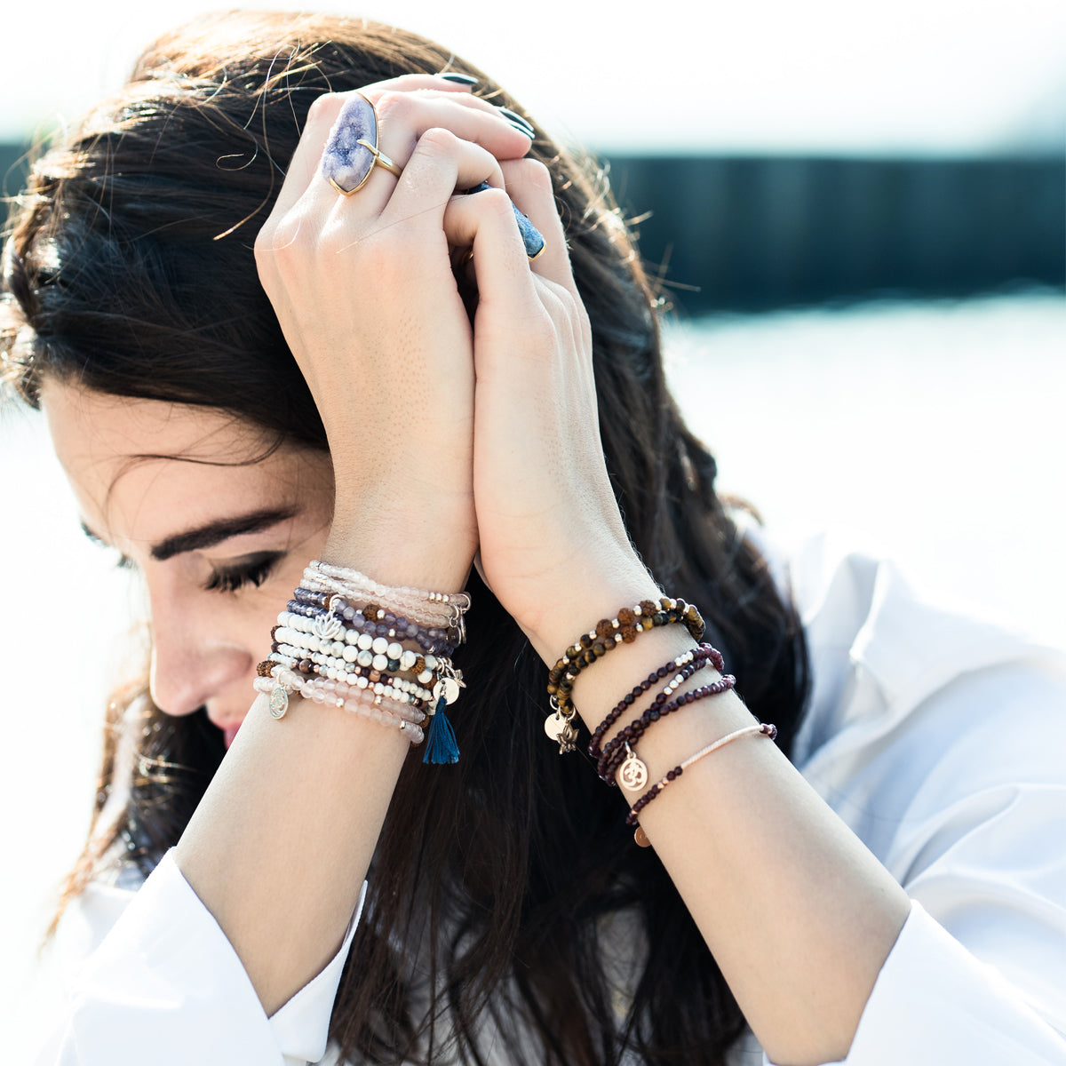 “KHUSHI” 3mm TIGER EYE DOUBLE WRAP BRACELET