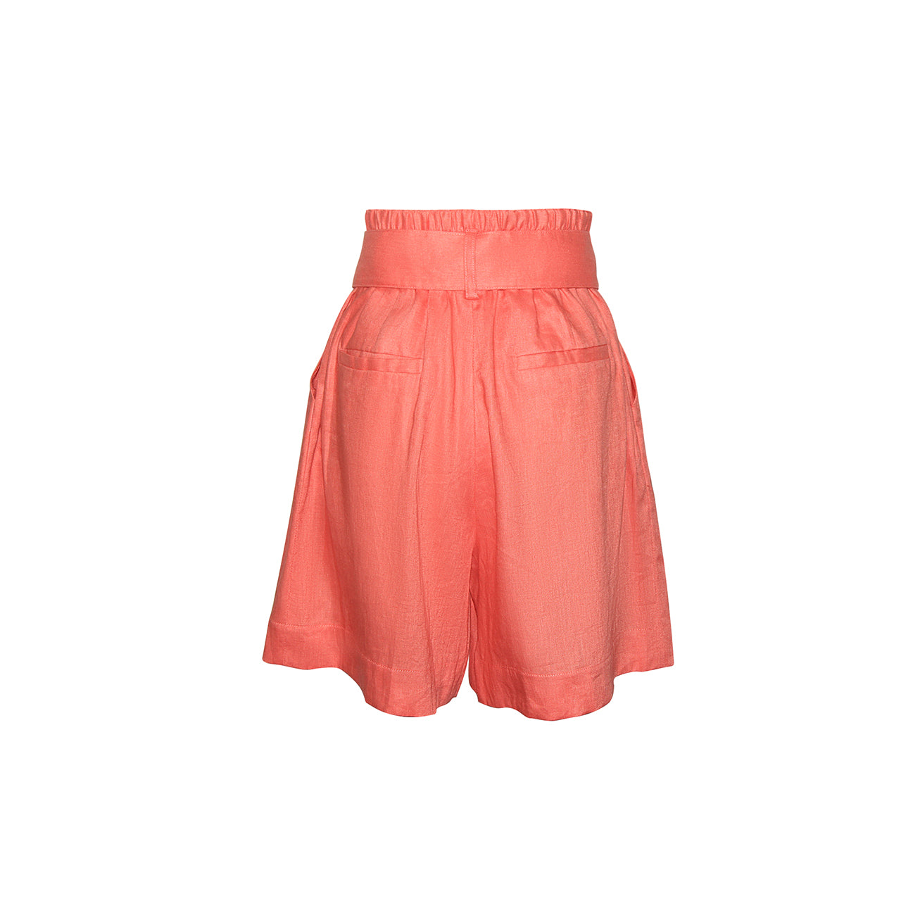 Must-Have Coral Linen Shorts by Gosia Orlowska