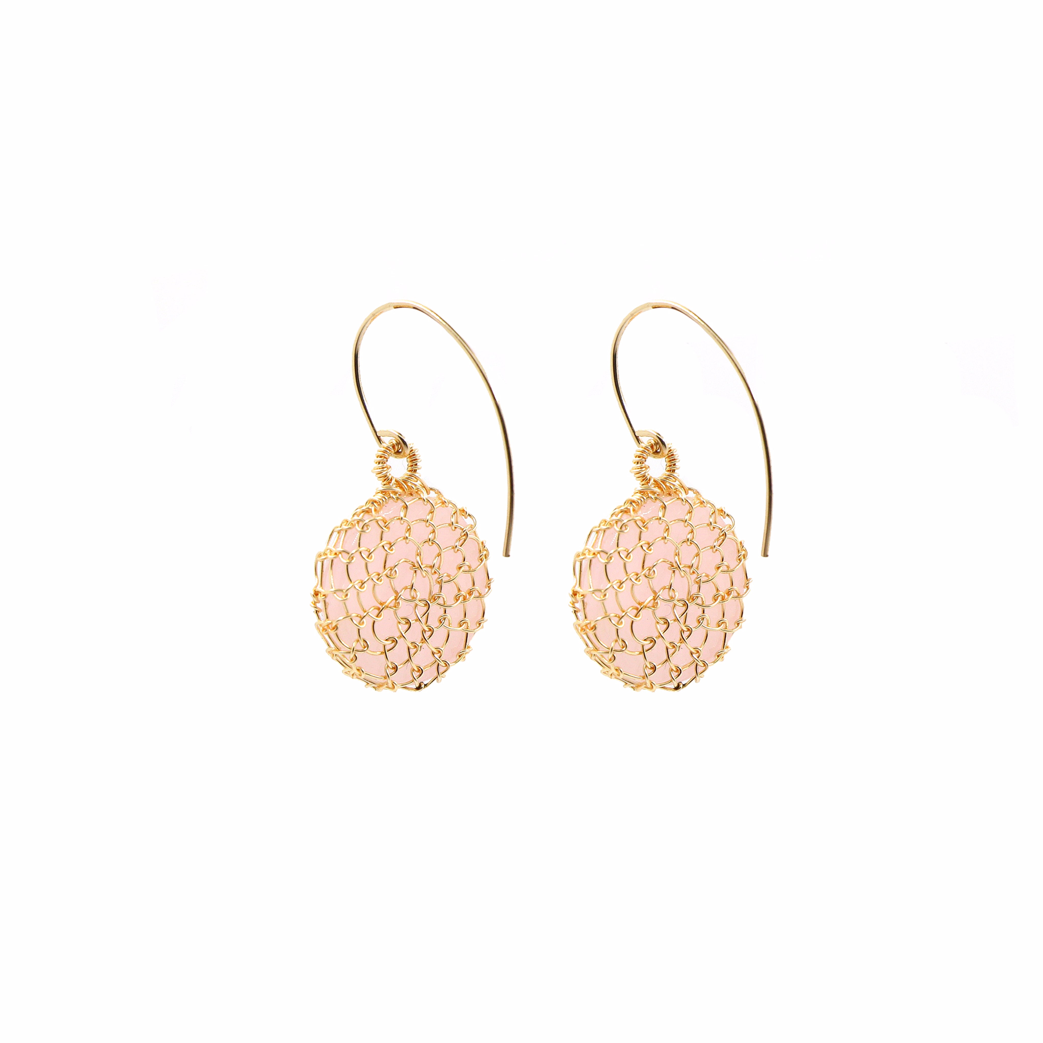 Elegant NATI Rose Quartz Earrings at Gosia Orlowska