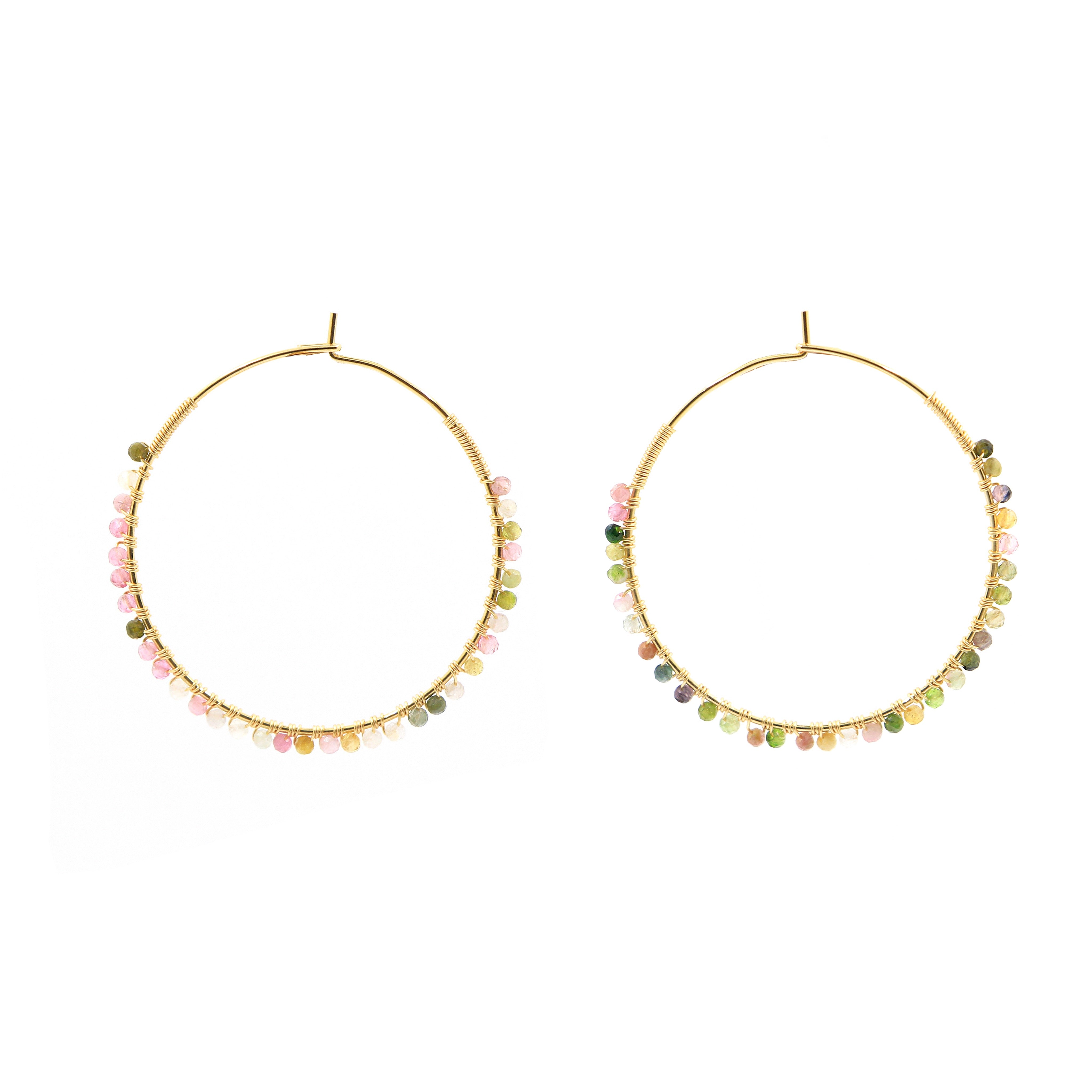 CHIYO BEADED HOOP EARRINGS 35mm