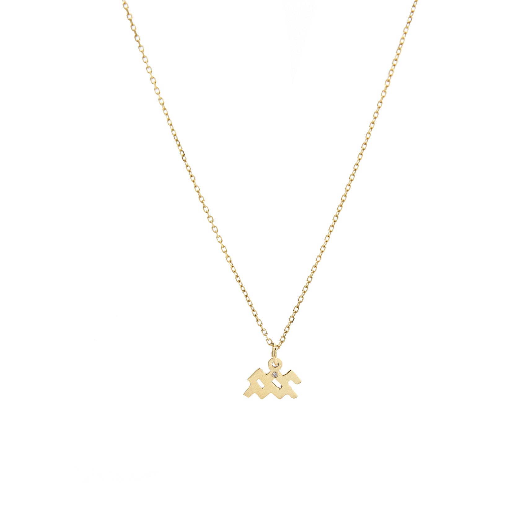 Shop Gold Zodiac Diamond Necklaces for Aquarius