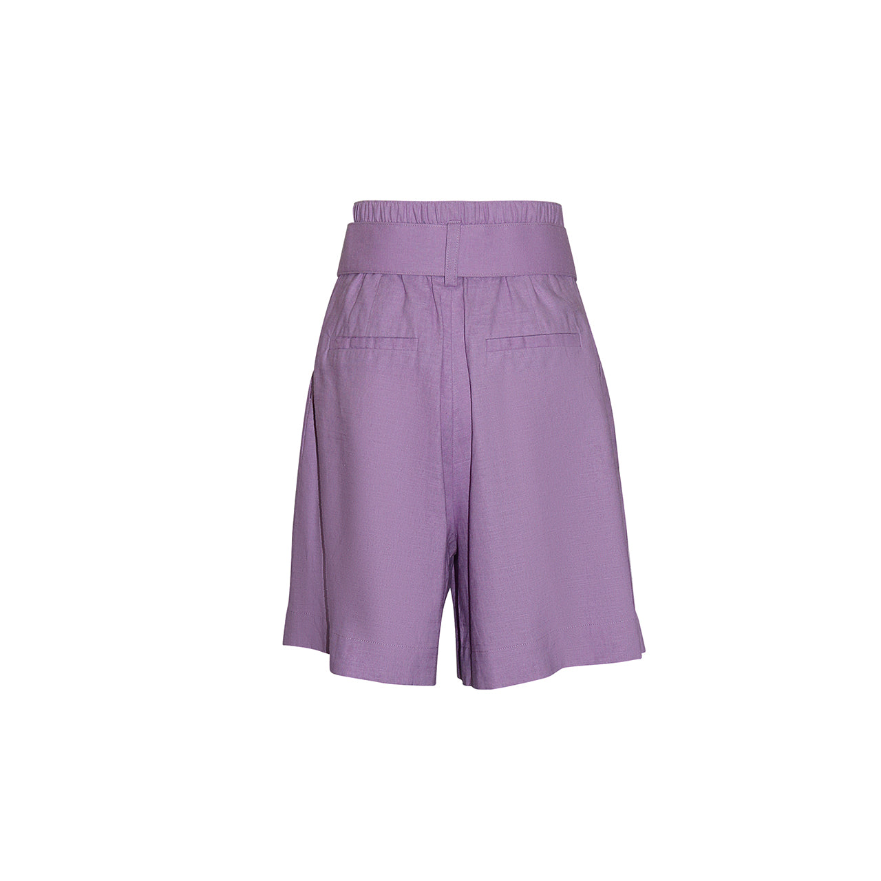 Stylish "NOVA" Cotton Linen Shorts in Pastel Violet by Gosia Orlowska