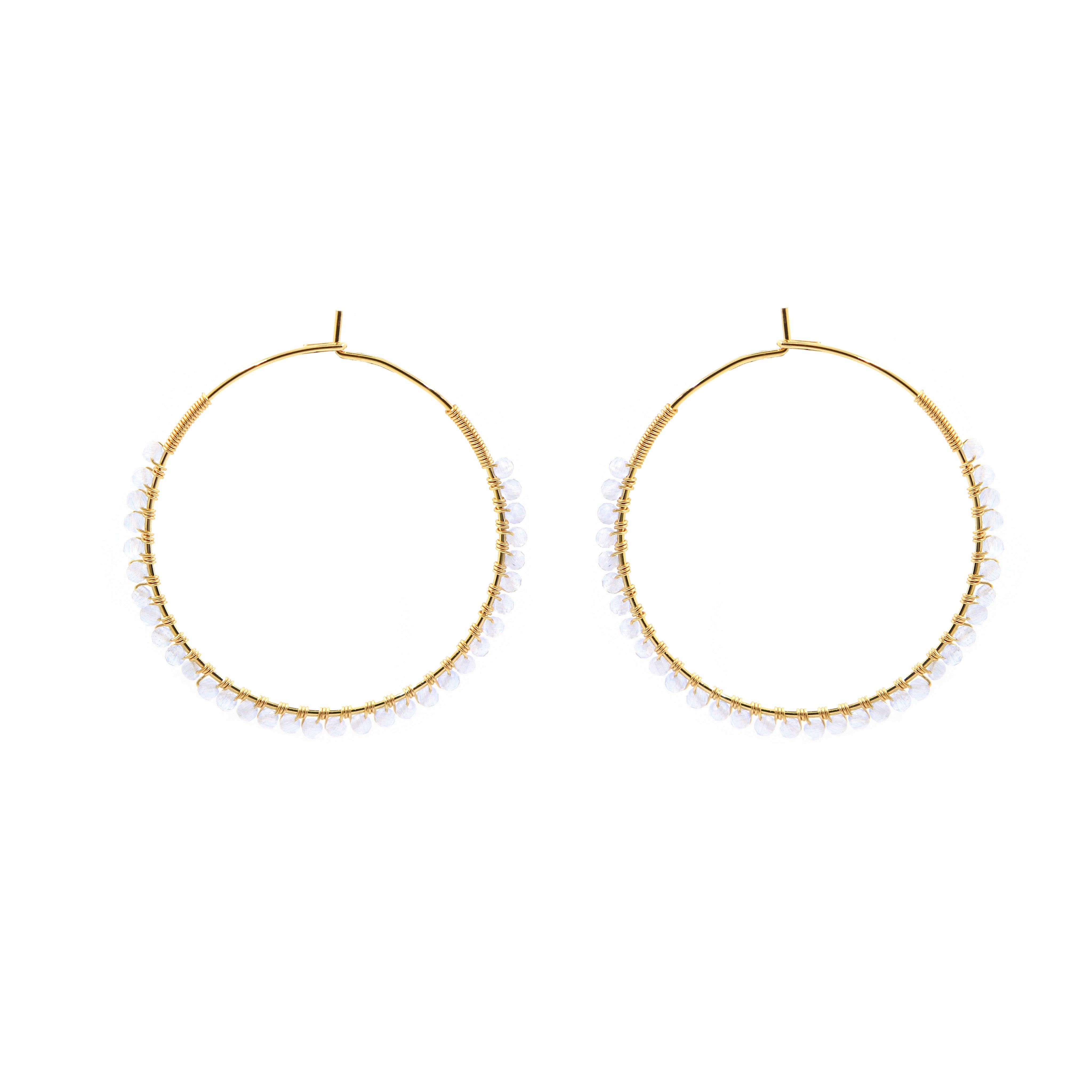 CHIYO BEADED HOOP EARRINGS 35mm