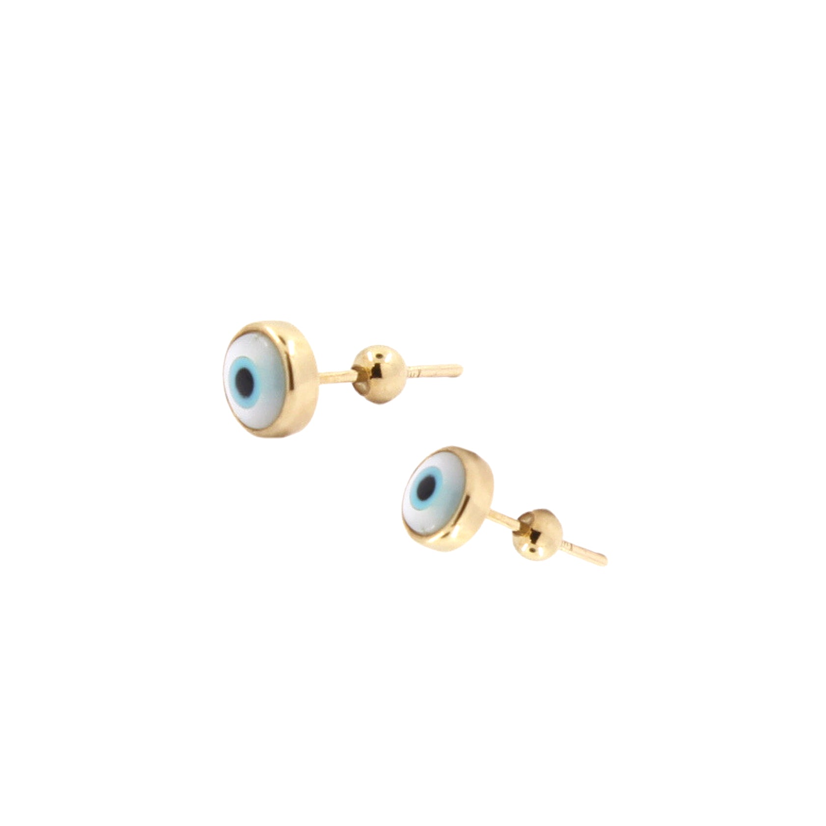Stunning Gold Evil Eye Mother of Pearl Earrings
