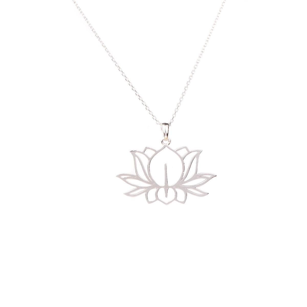 ARSHI Lotus Silver Necklace: Gosia Orlowska CollectionARSHI" BIG LOTUS SILVER NECKLACE