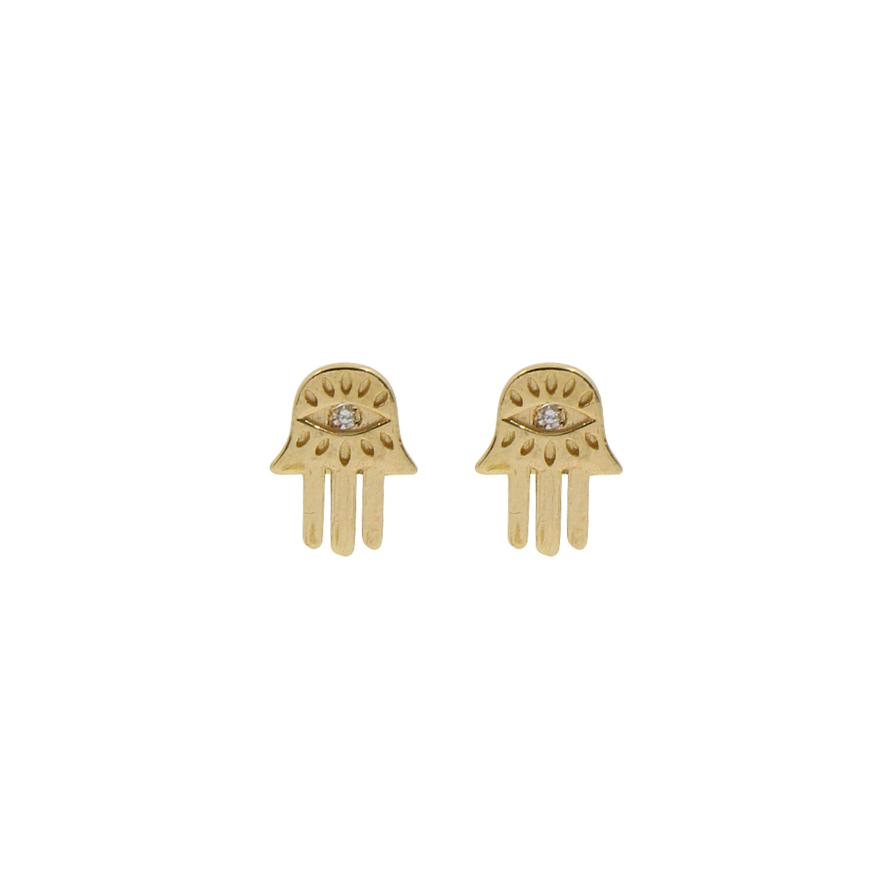 Hamsa Hand 9 carat gold earrings