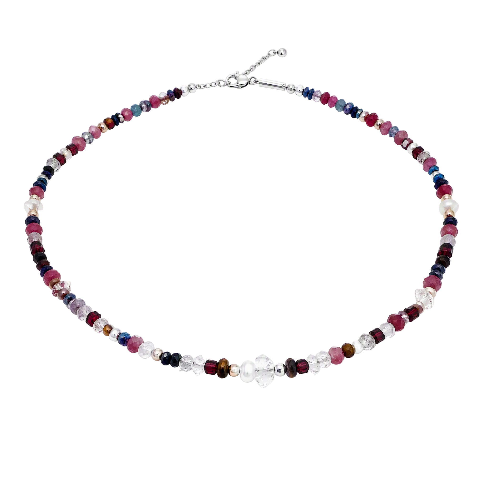 "Anika" herkimer diamond & pearl necklace