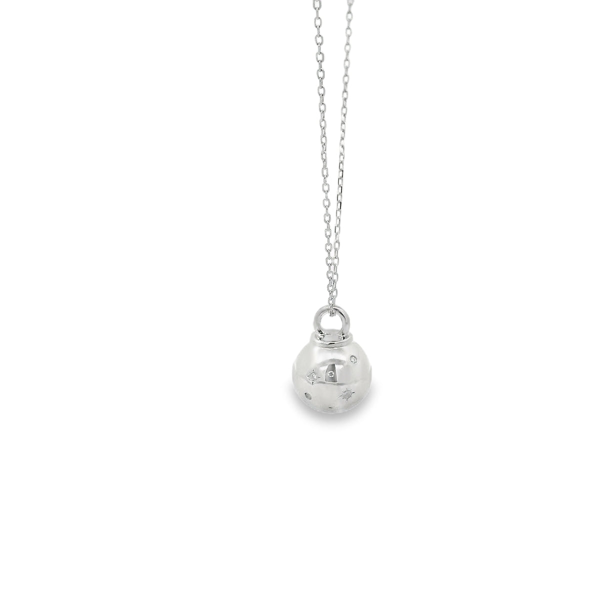 “Lilia” Moon Star Ornament Charm Necklace / Silver