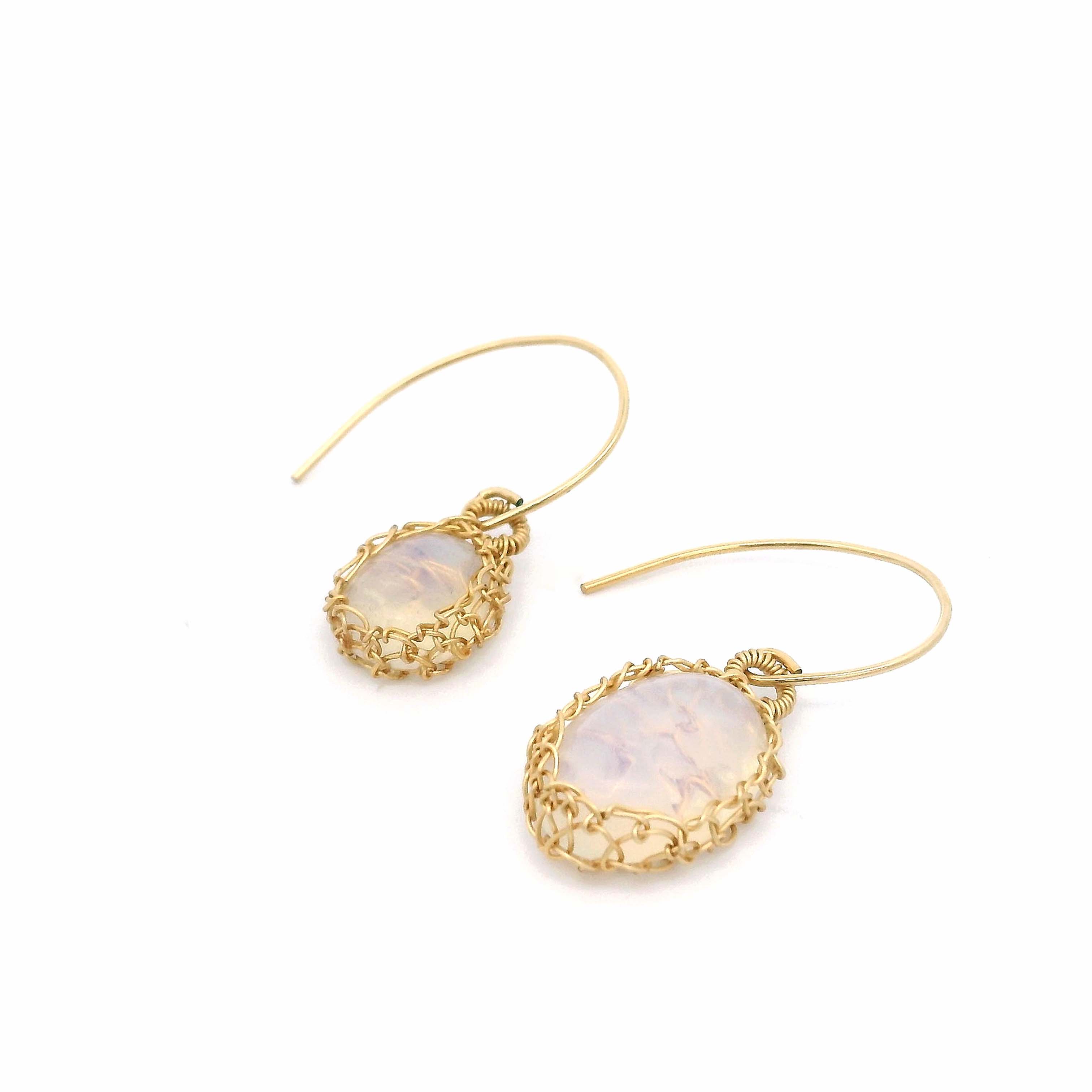 "Nati" Opal Net Oval Earrings