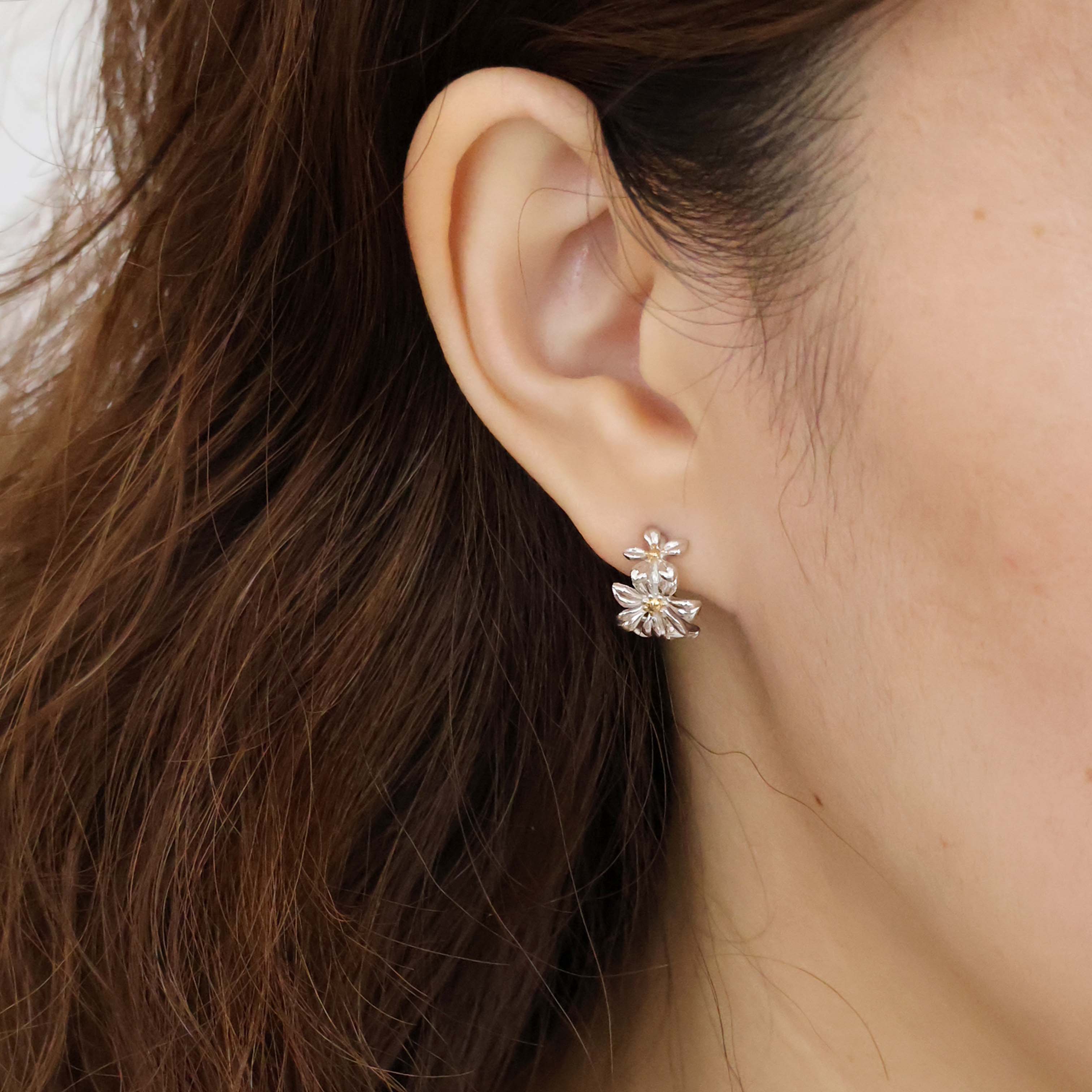 “Jasmine” Blossoming Gold Vermeil Hoop Earrings