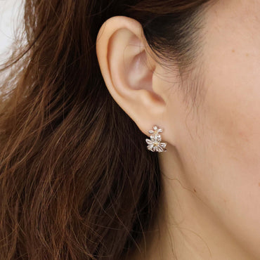 “Jasmine” Blossoming Gold Vermeil Hoop Earrings